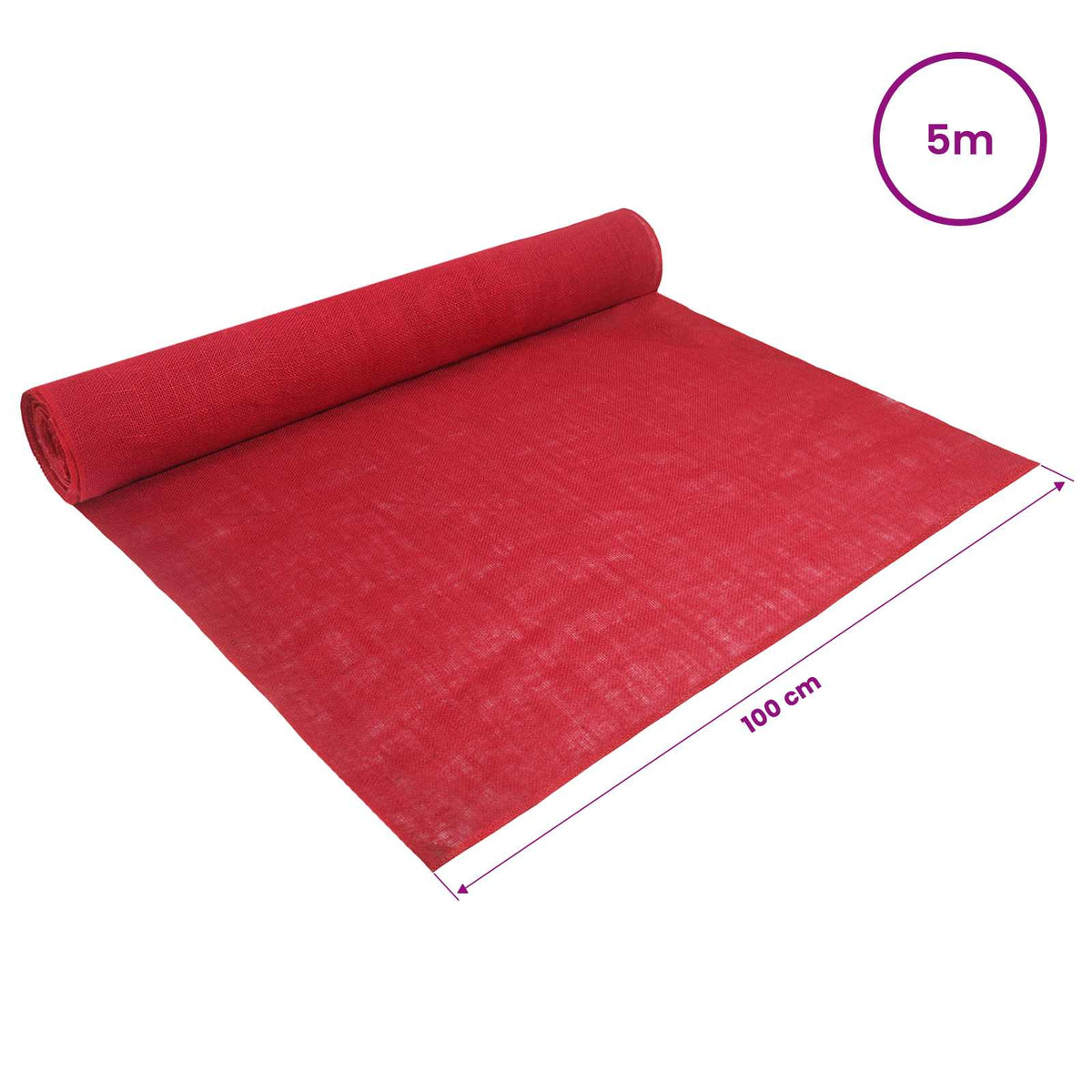 Jutena rola 100 x 500 cm Crvena