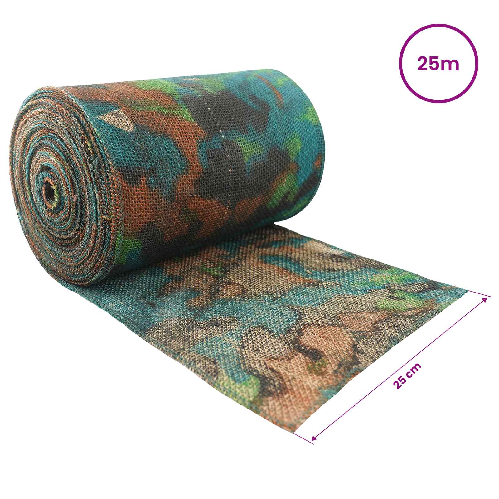 Jutena rola 25 x 2500 cm Maskirna