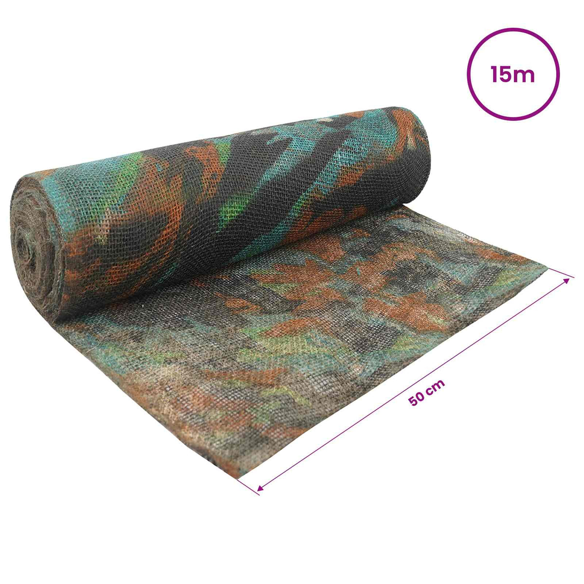Jutena rola 50 x 1500 cm Maskirna