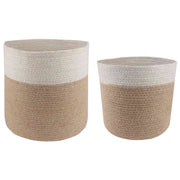 Set saksija za biljke 2 pcs Prirodna i bijela Ø 28 x 28 cm