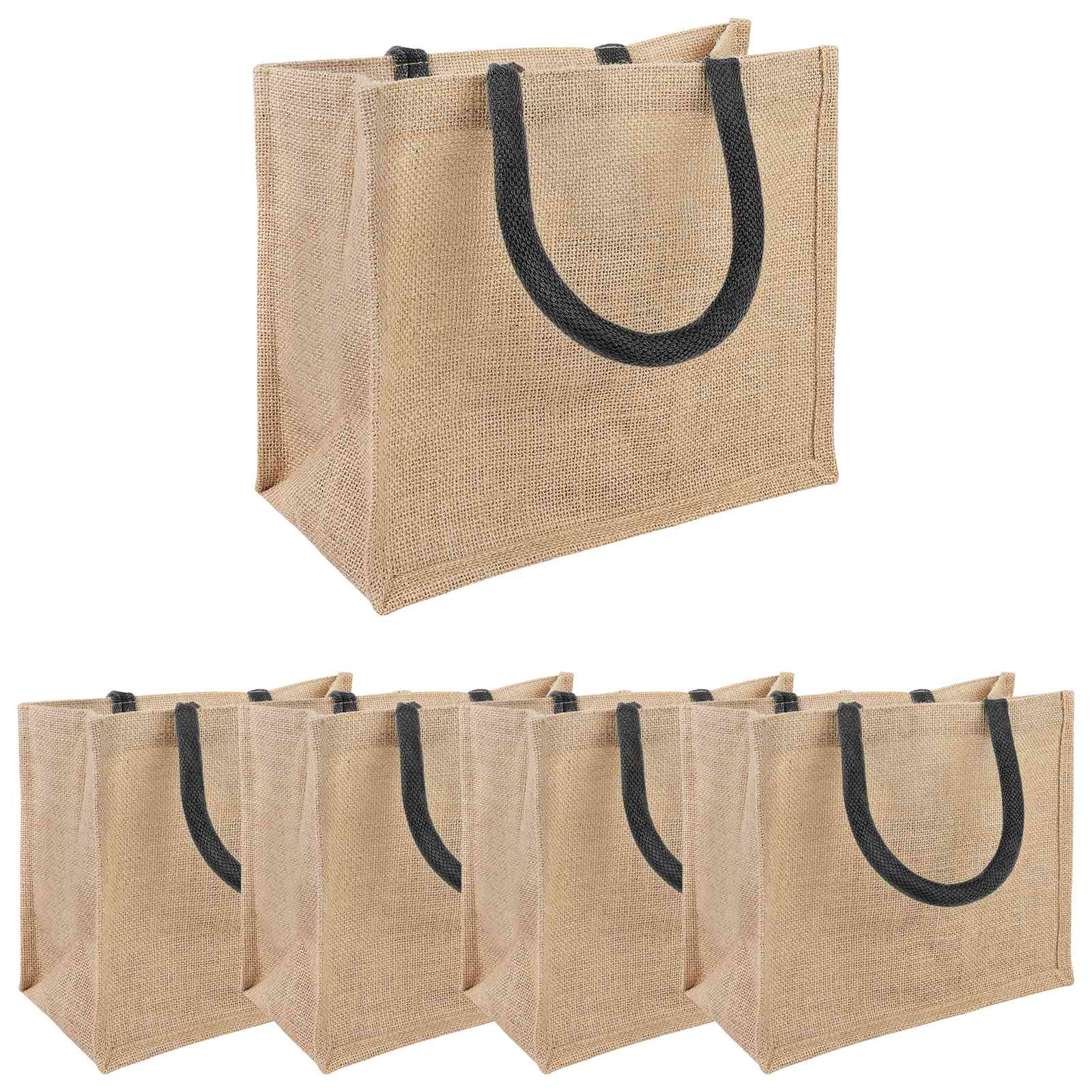 Torbe od jute 5 Prirodna i crna 26 x 22 x 14 cm 100% Jut