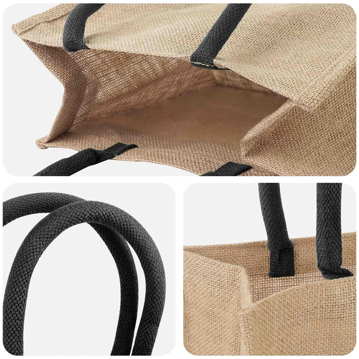 Torbe od jute 10 Prirodna i crna 26 x 22 x 14 cm 100% Jut