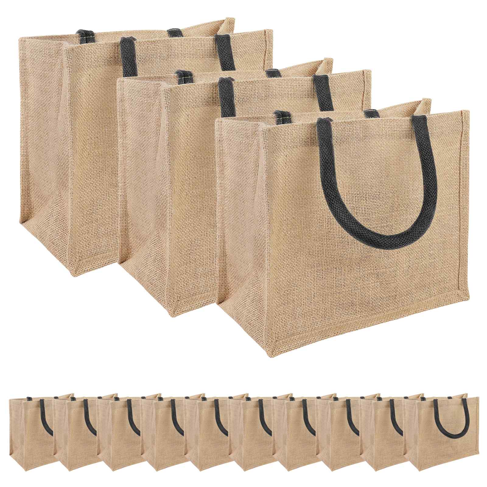 Torbe od jute 50 Prirodna i crna 26 x 22 x 14 cm 100% Jut