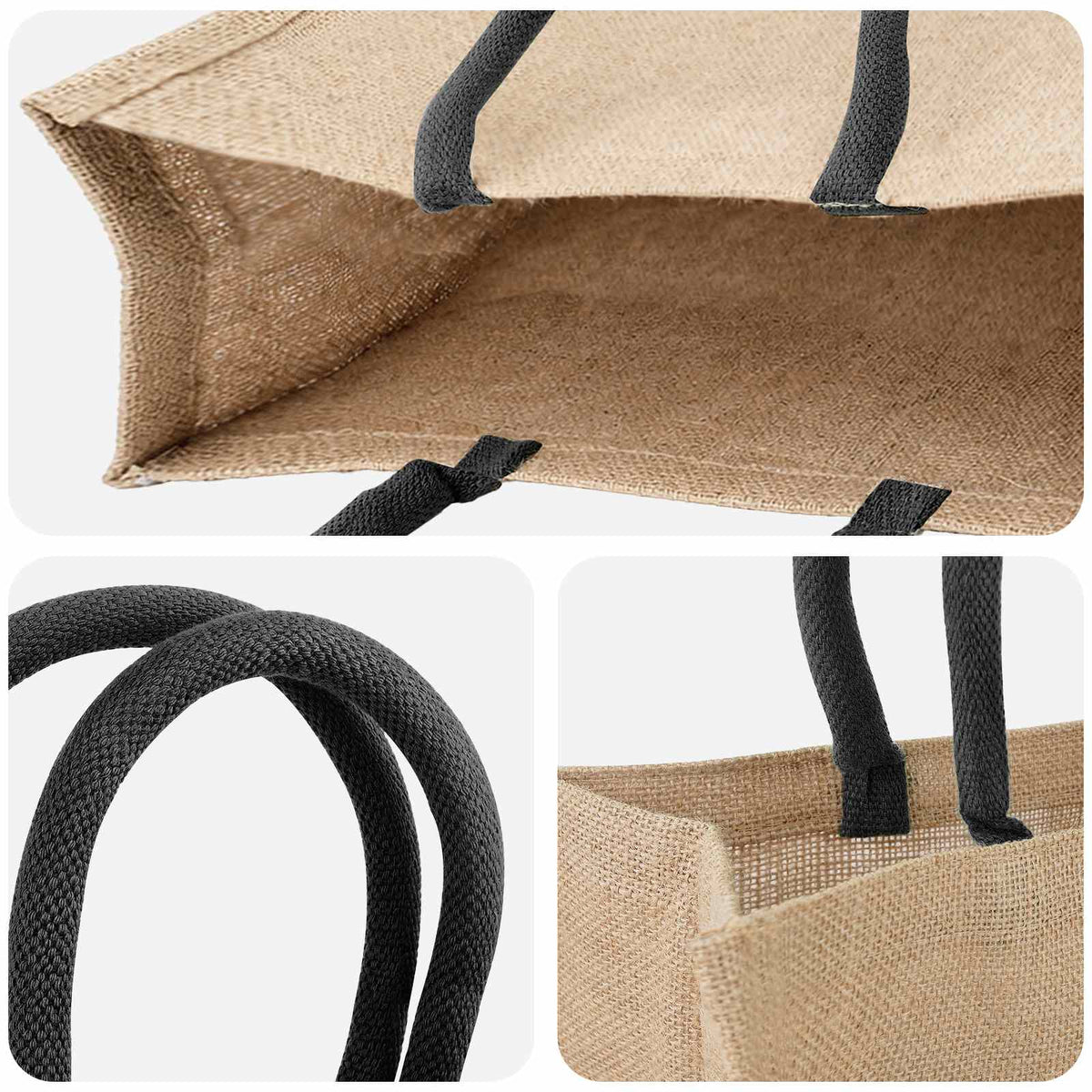 Torbe od jute 5 Prirodna i crna 42 x 33 x 19 cm 100% Jut