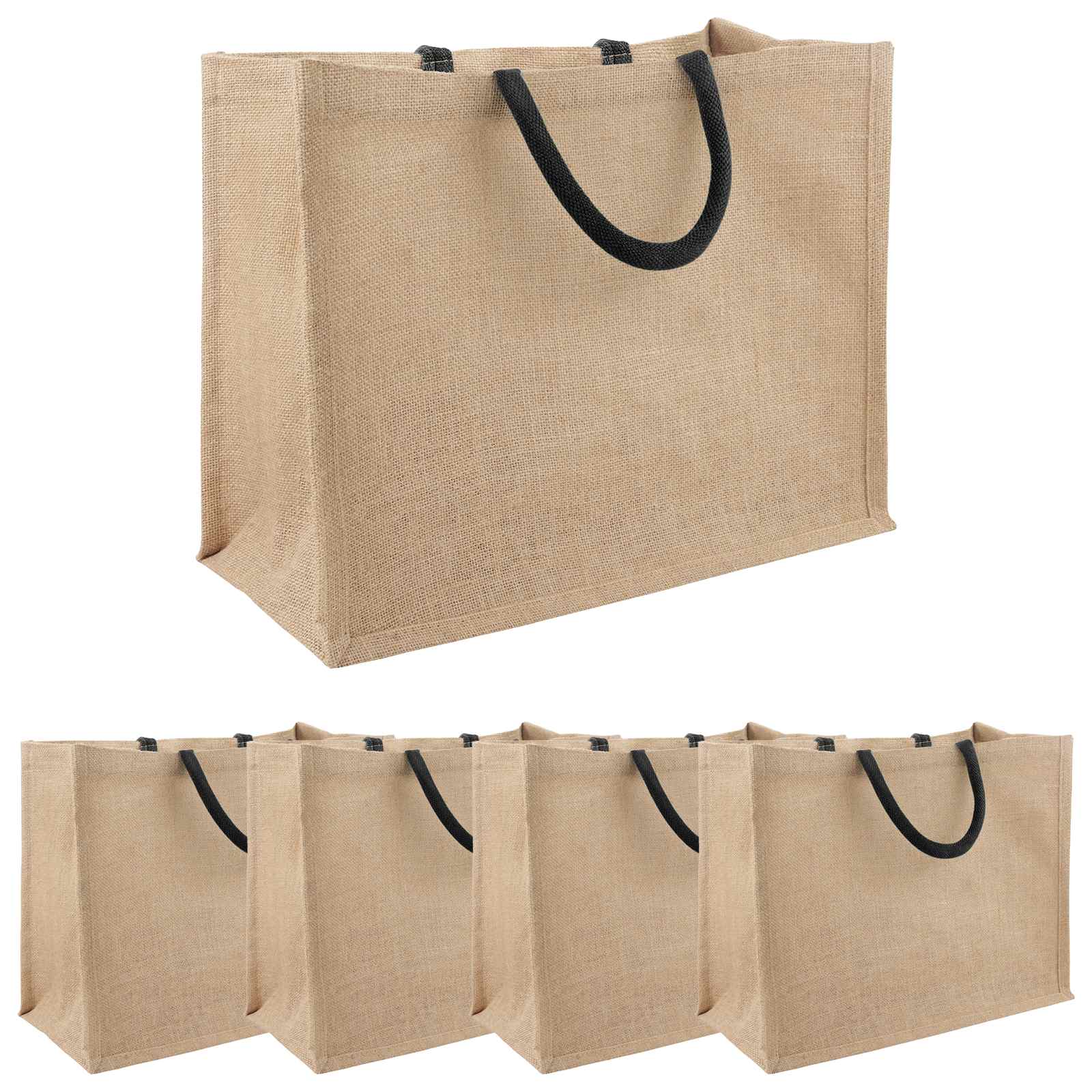 Torbe od jute 5 Prirodna i crna 42 x 33 x 19 cm 100% Jut