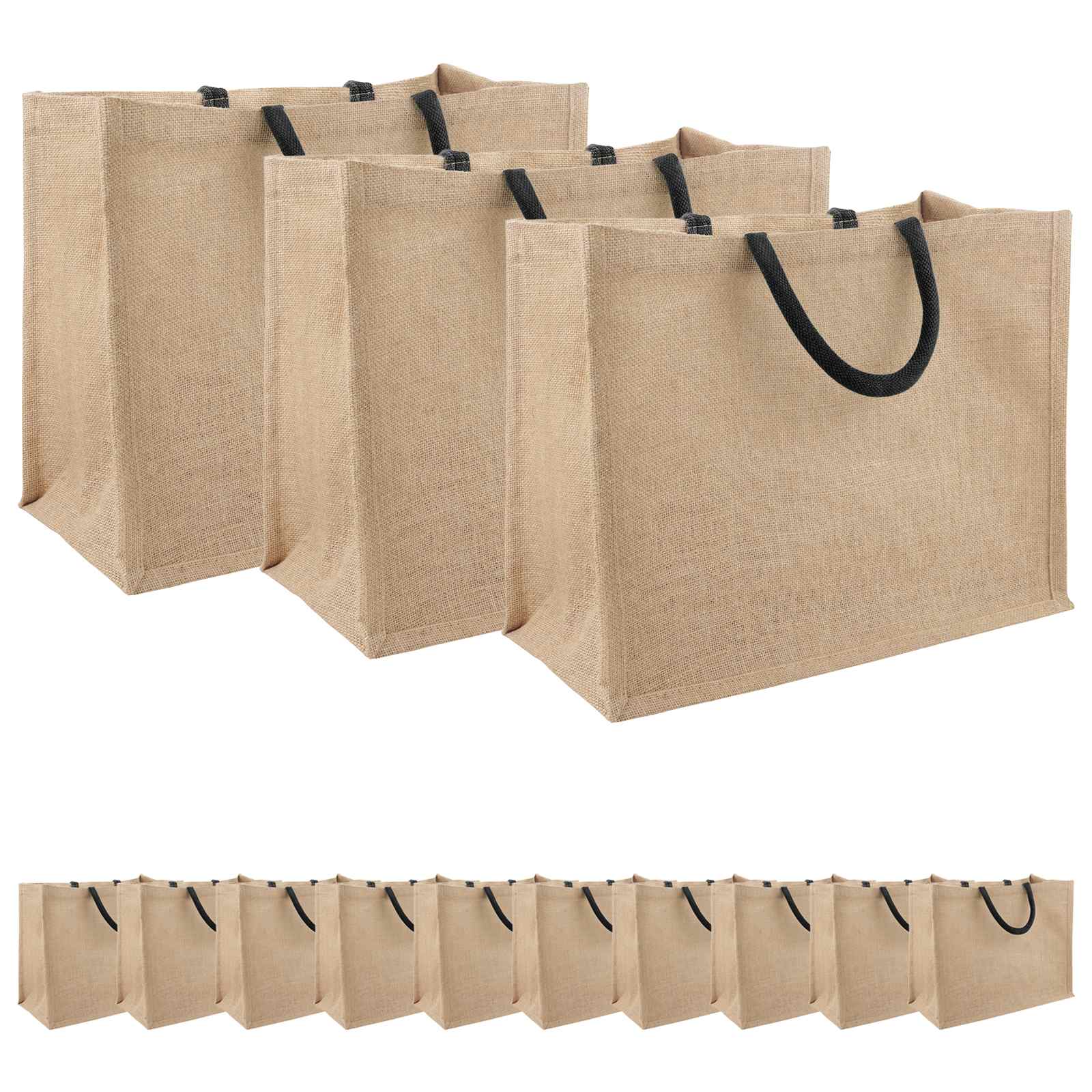 Torbe od jute 50 Prirodna i crna 42 x 33 x 19 cm 100% Jut