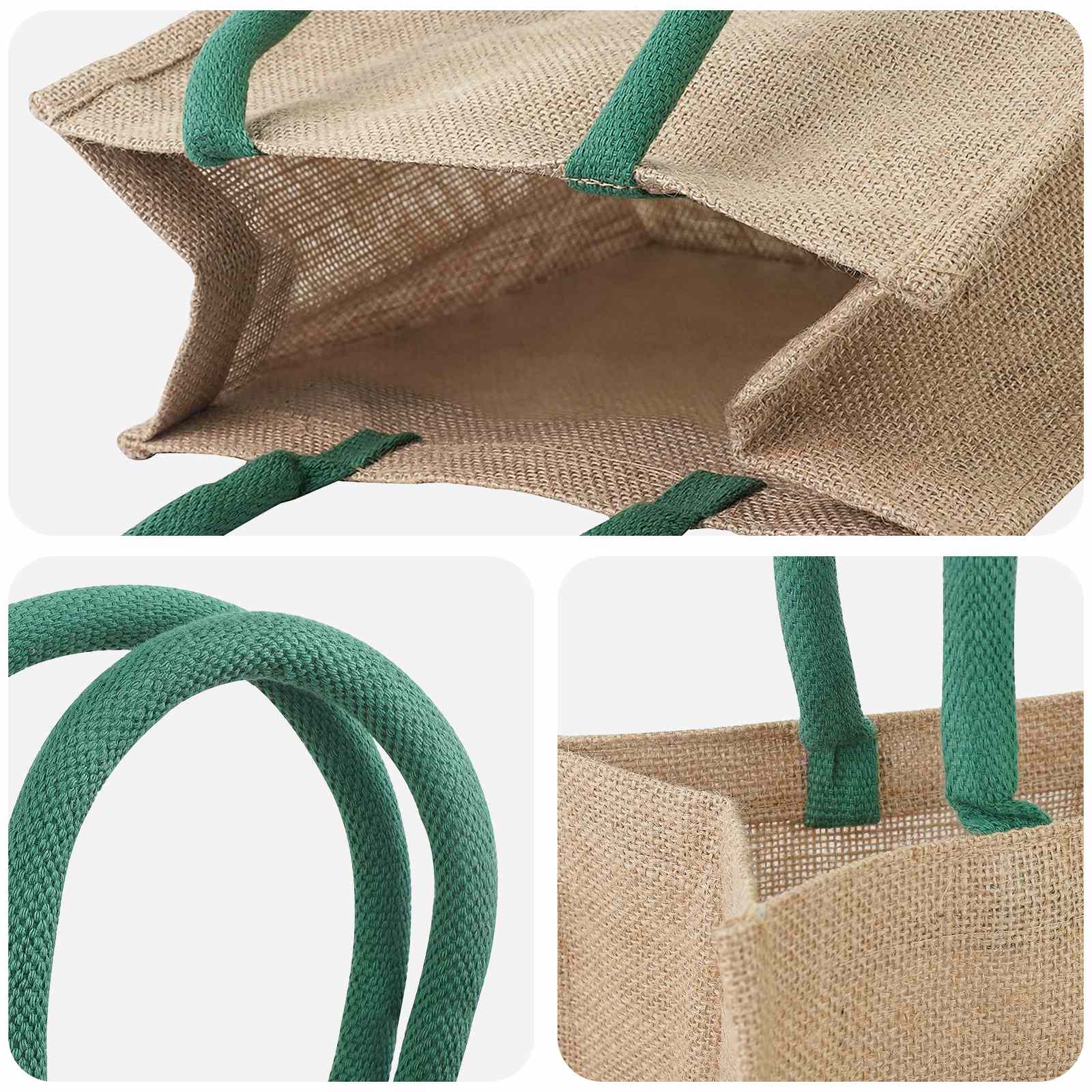 Torbe od jute 10 Prirodna i zelena 26 x 22 x 14 cm 100% Jut