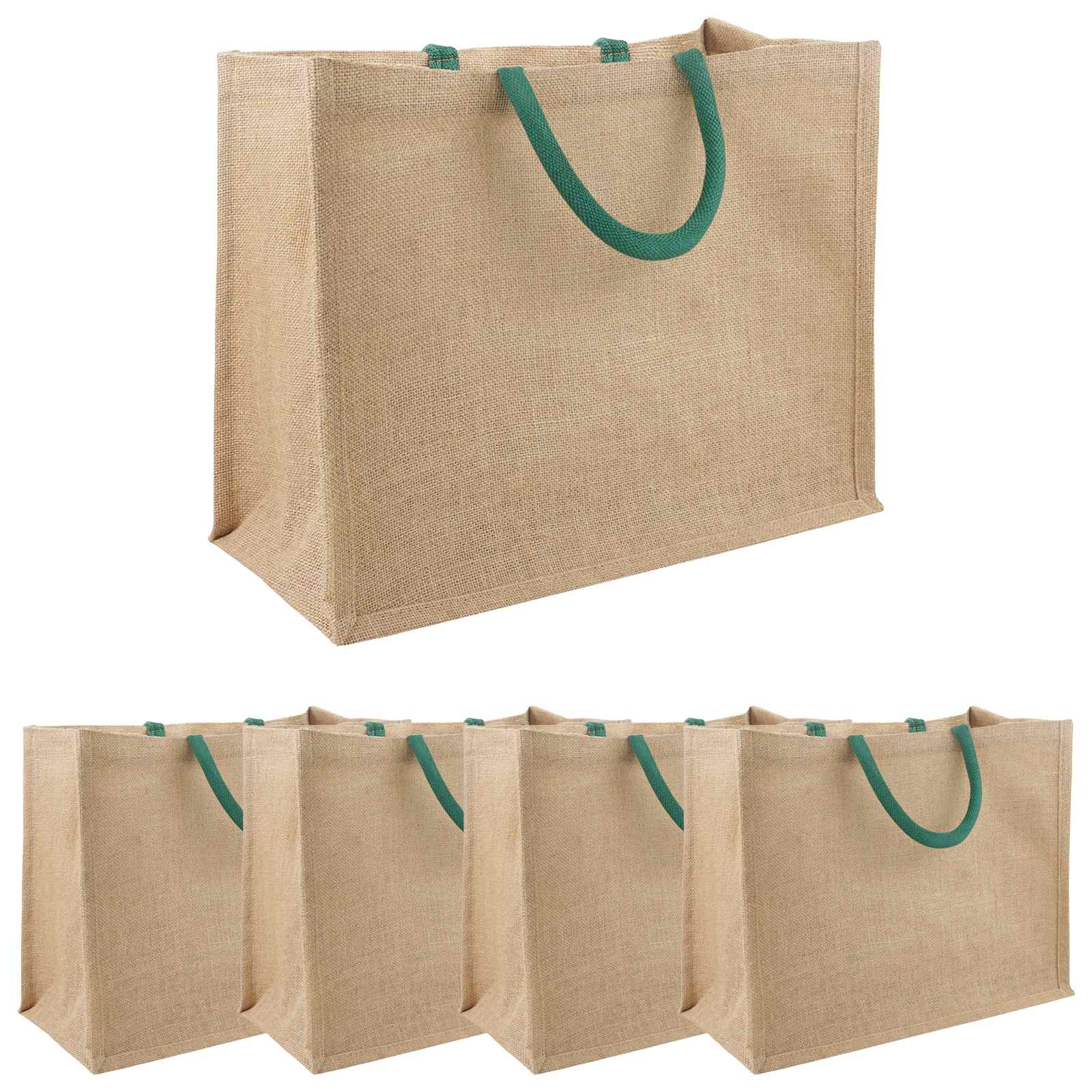 Torbe od jute 5 Prirodna i zelena 42 x 33 x 19 cm 100% Jut
