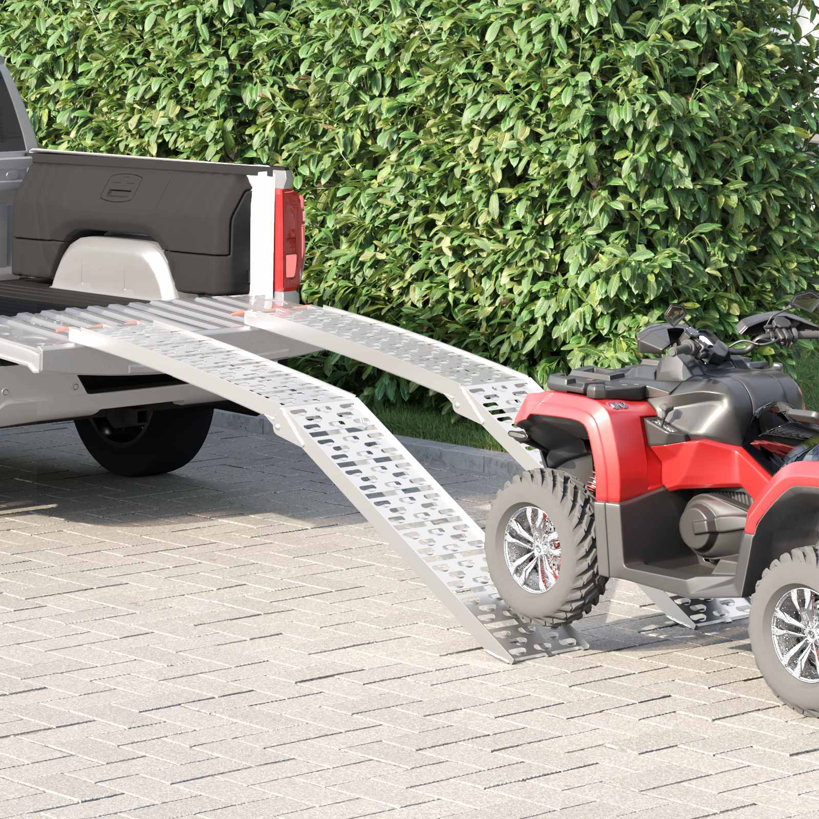 Sklopiva rampi za motocikle 340 kg po rampi 2 pcs Srebrno