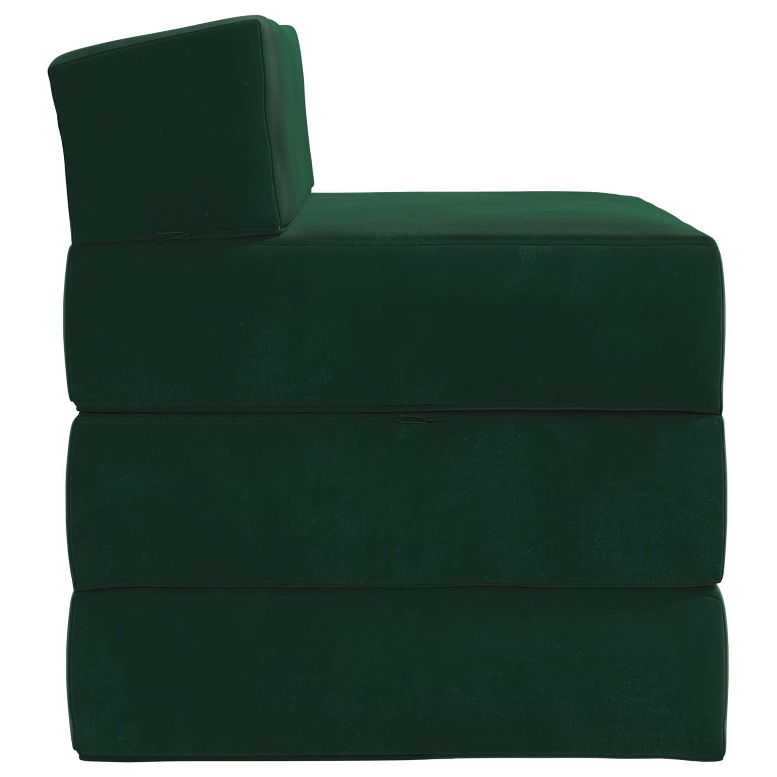 Sofa na razvlačenje Tamnozelena 200 x 70 x 15 cm Baršun