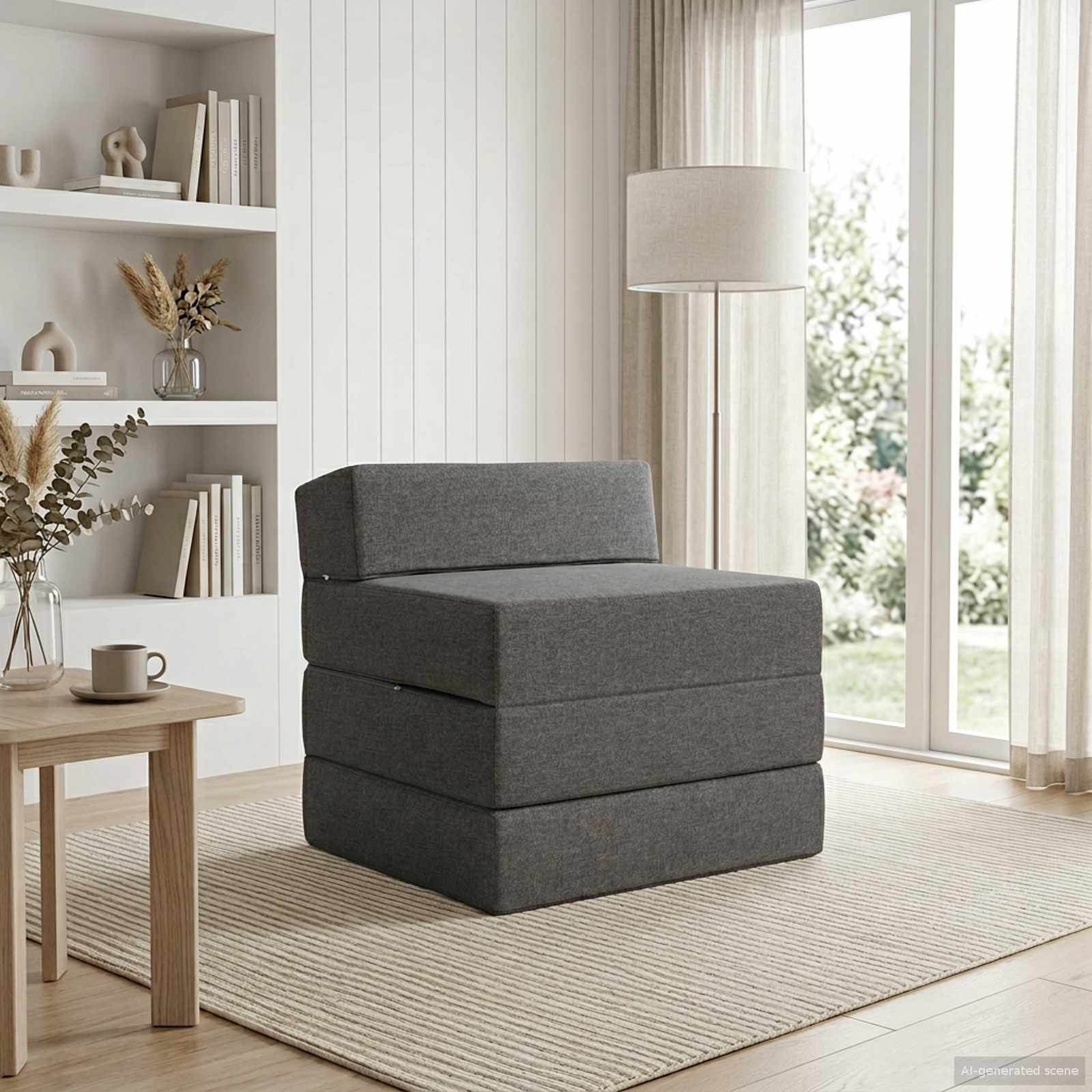 Sofa na razvlačenje Svjetlosiva 200 x 70 x 10 cm Tkanina