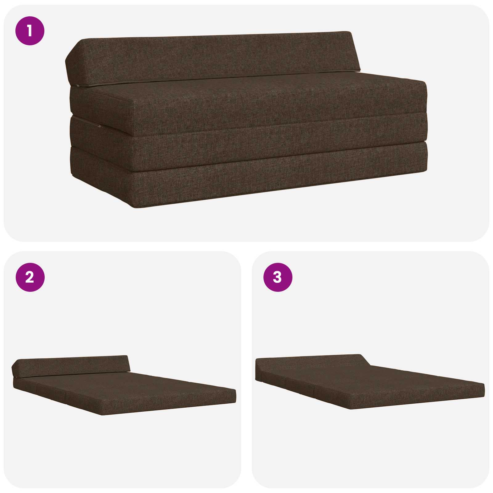 Sofa na razvlačenje Sivosmeđa 120 x 60 x 49 cm Tkanina