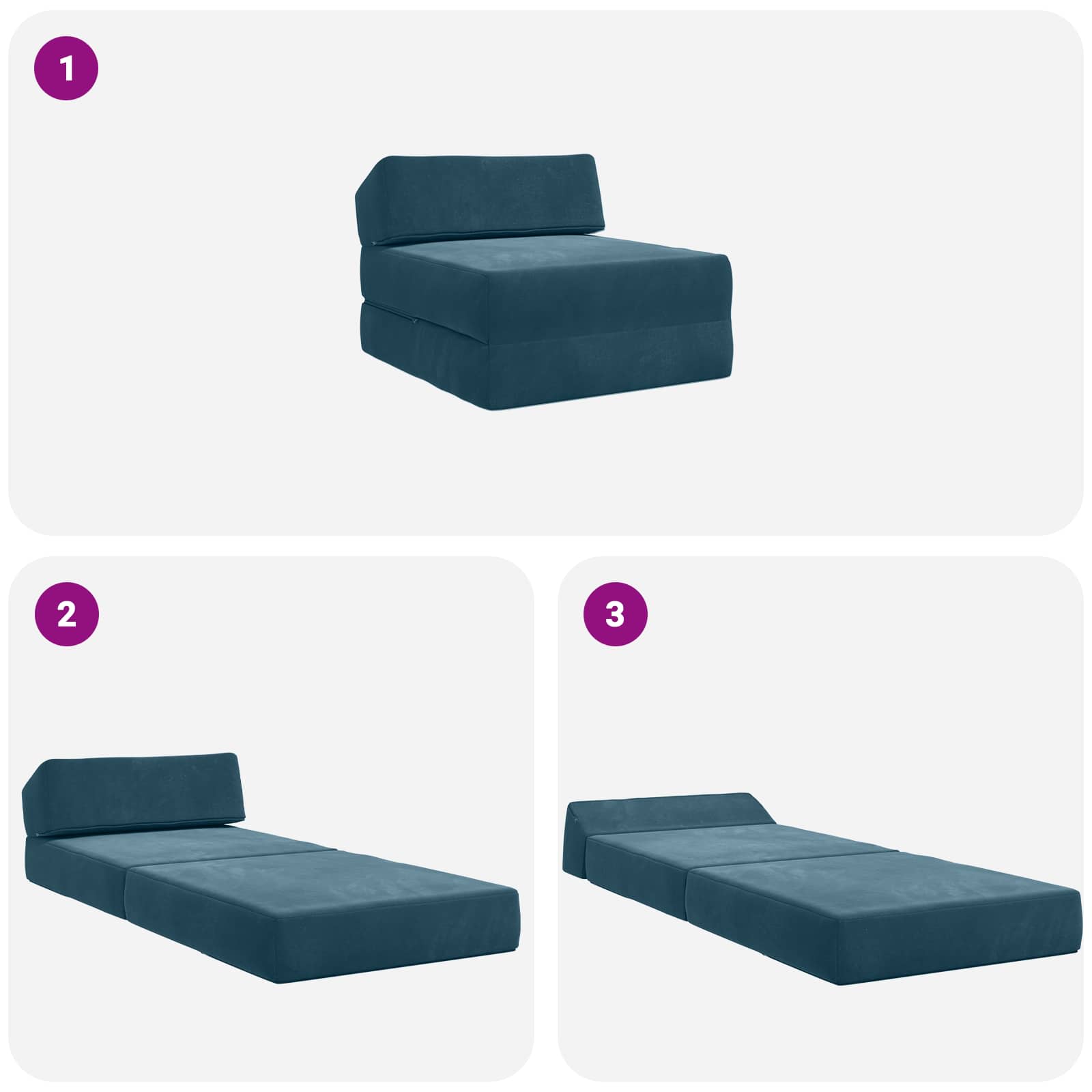 Sofa na razvlačenje Plava 60 x 70 x 41 cm Tkanina