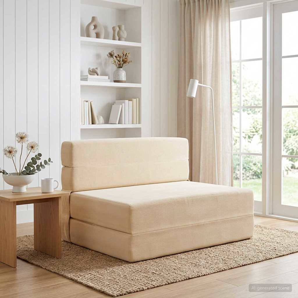 Sofa na razvlačenje Krem Tkanina 70 x 72 x 60 cm