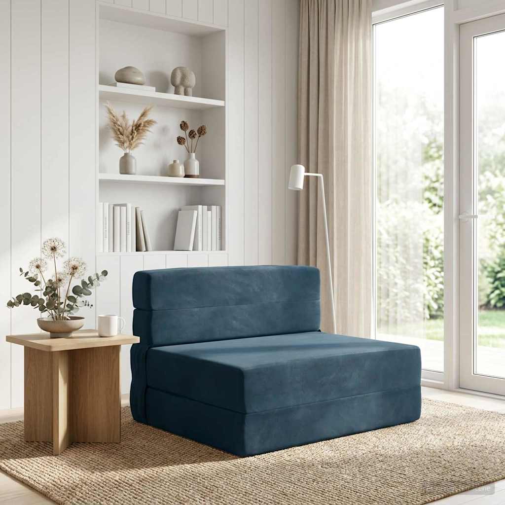 Sofa na razvlačenje Plava 100 x 80 x 60 cm Tkanina