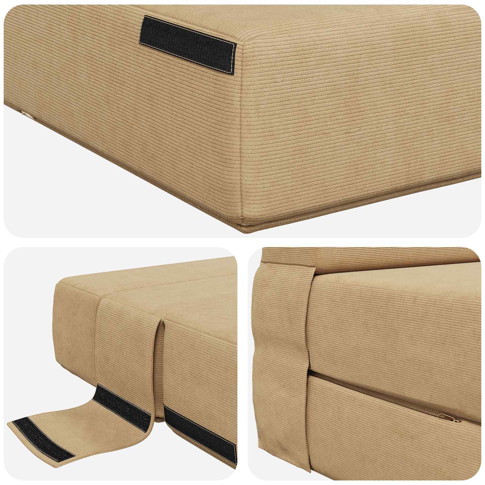 Preklopni madrac za sofu Zelena Siva 100 x 80 x 60 cm Tkanina