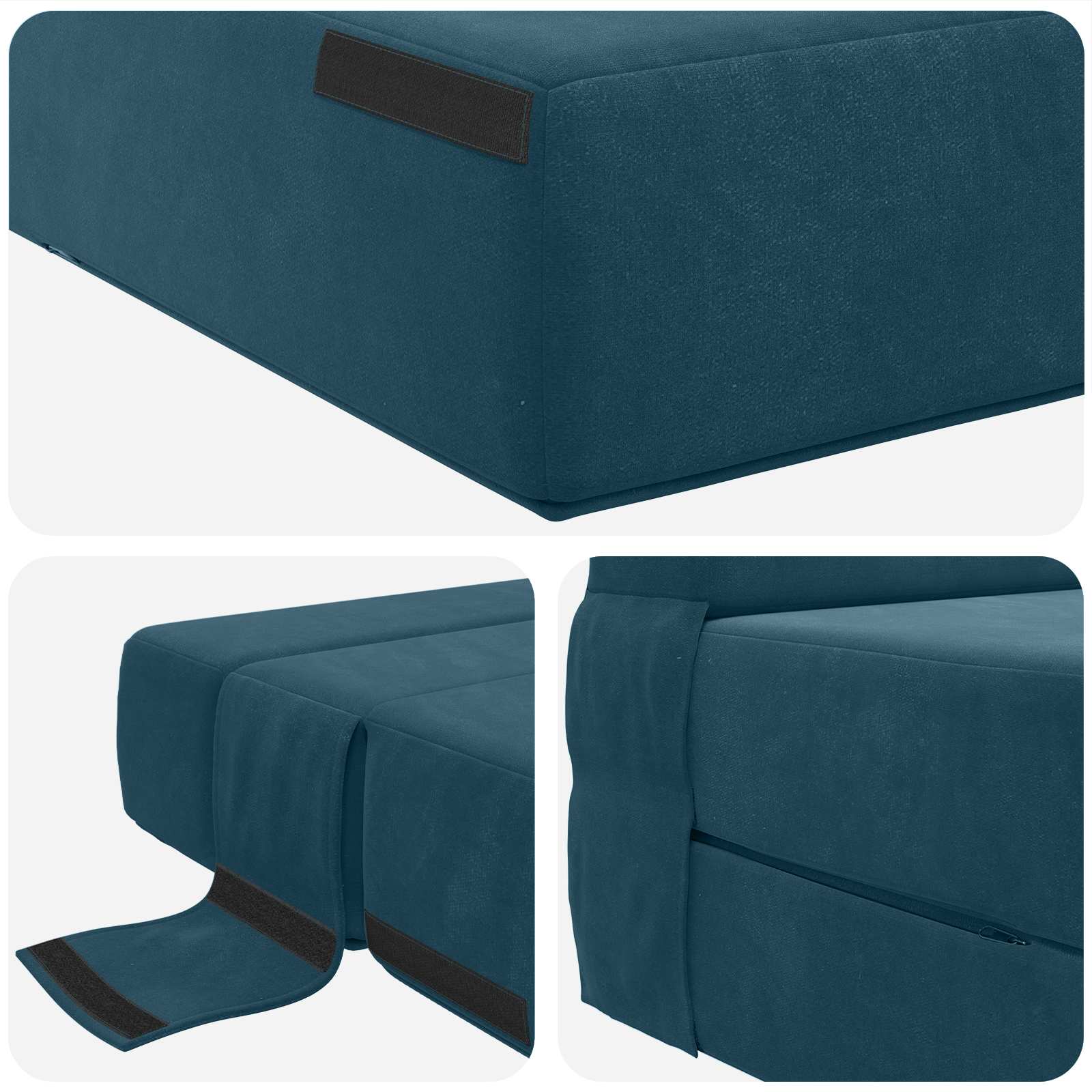 Preklopni madrac za sofu Plava 152 x 86,5 x 60 cm Tkanina
