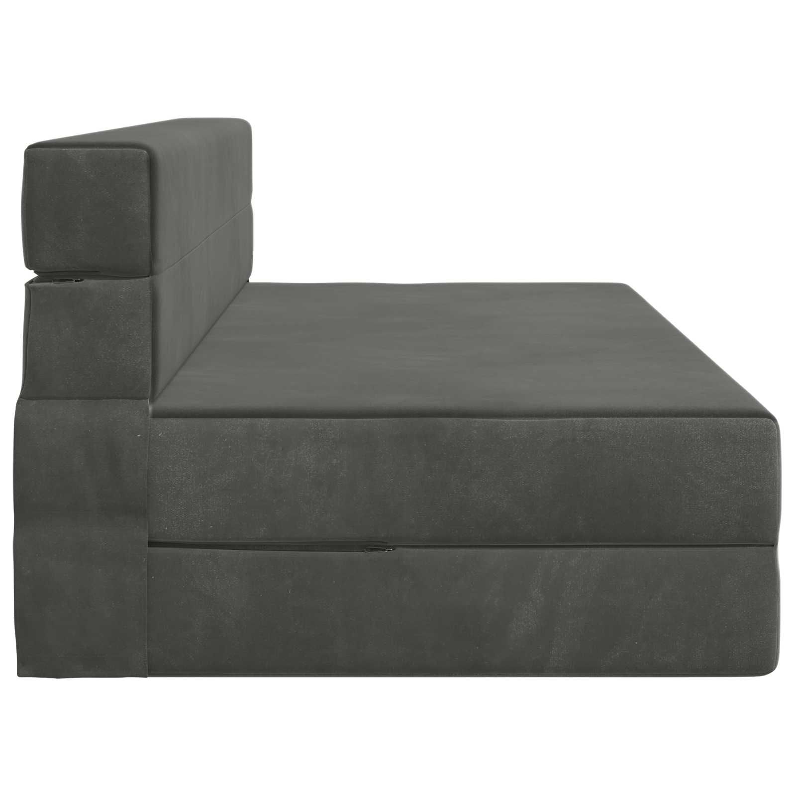 Preklopni madrac za sofu Tamnosiva 152 x 86,5 x 60 cm Tkanina