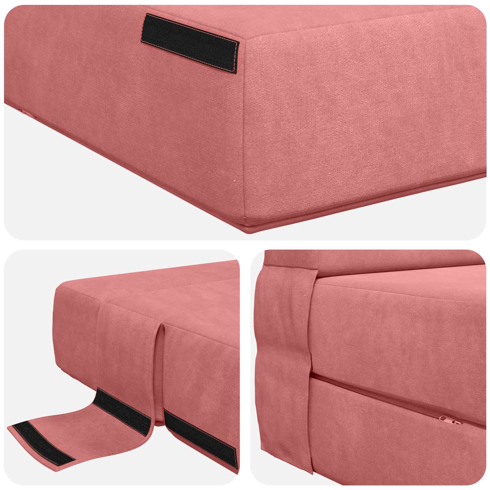 Preklopni madrac za sofu Ružičasta 152 x 86,5 x 60 cm Tkanina