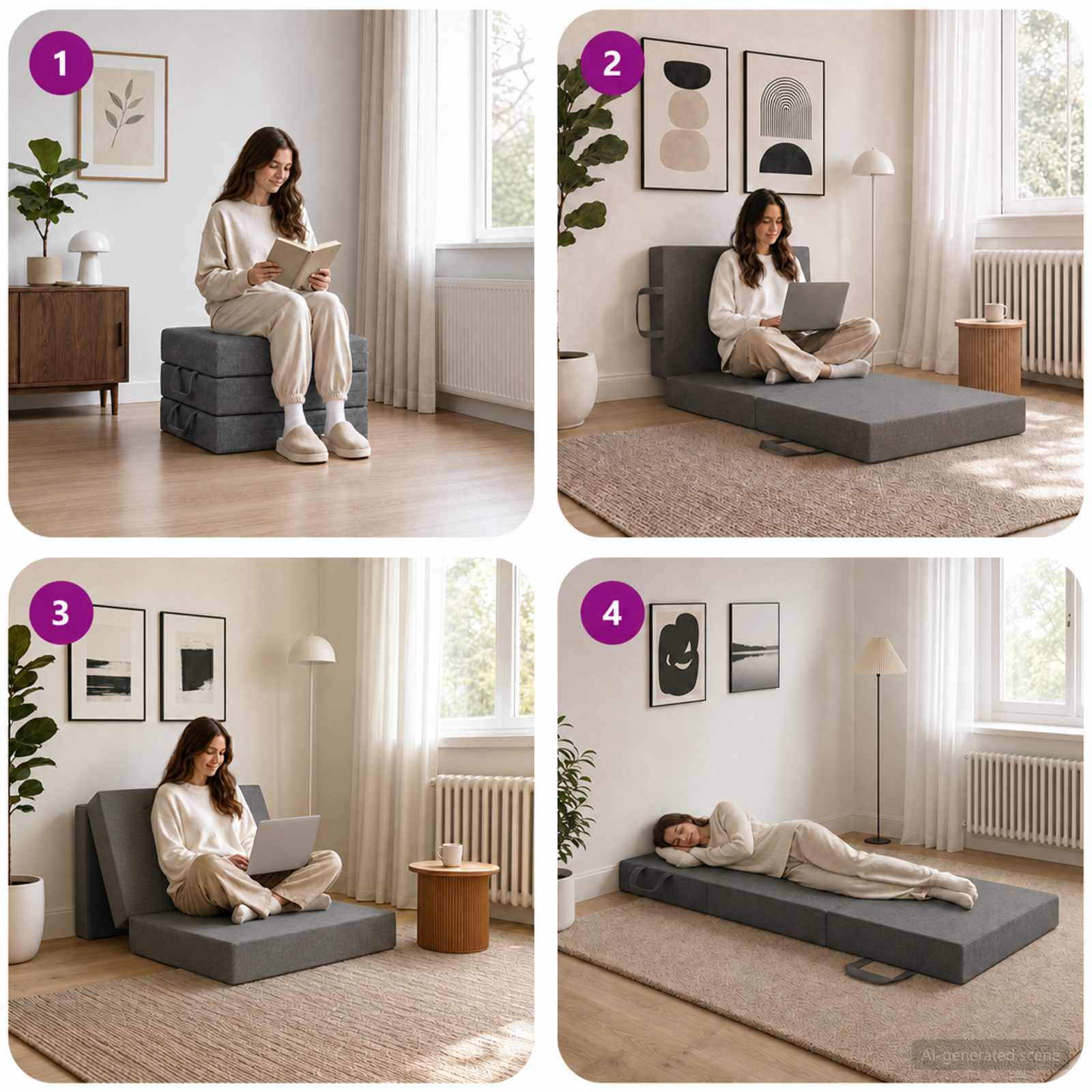 Sofa na razvlačenje 75 x 67 x 45 cm Svjetlosiva