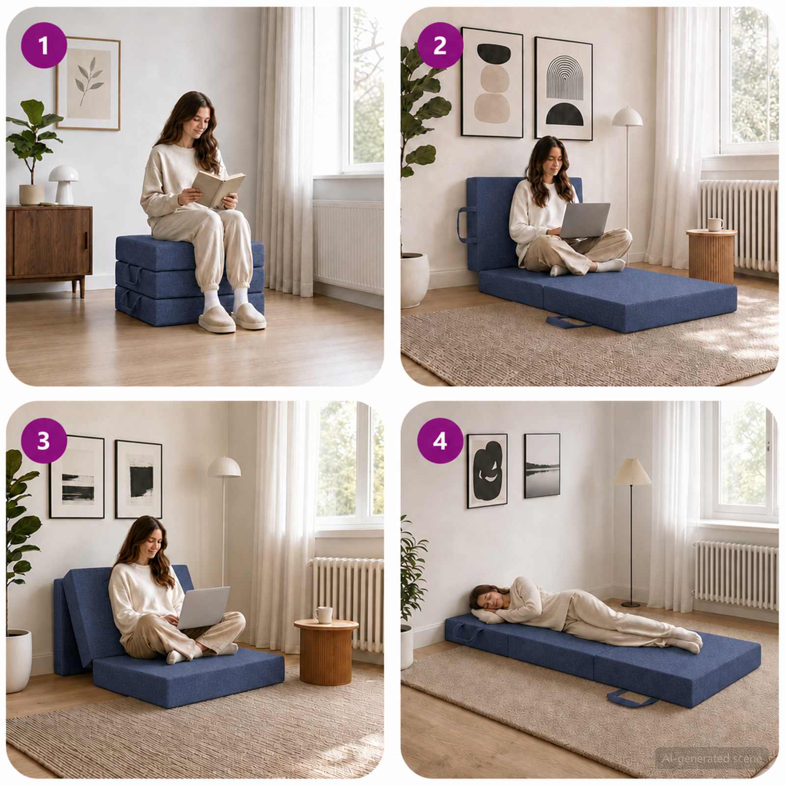 Sofa na razvlačenje 75 x 67 x 45 cm Plava