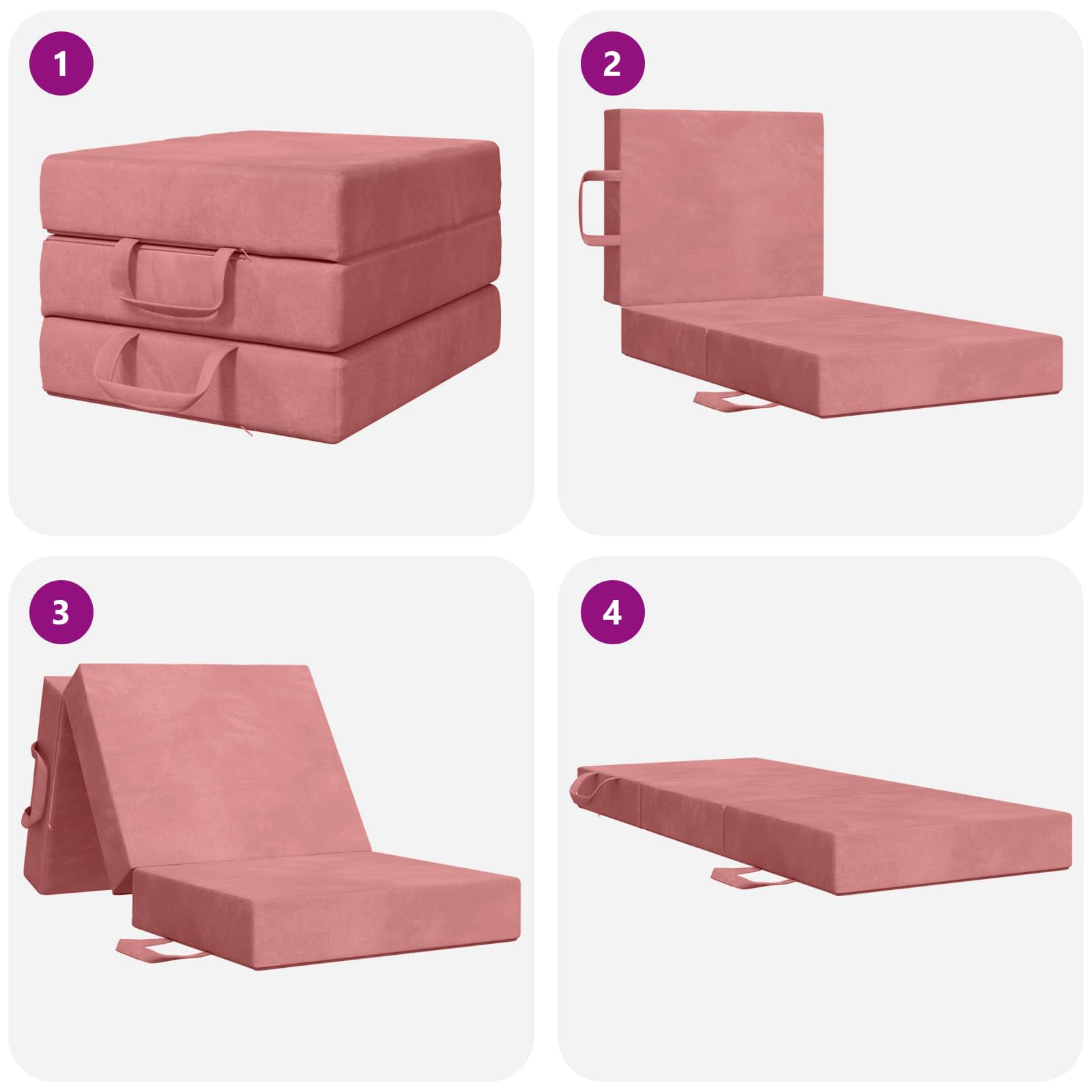 Sofa na razvlačenje 75 x 67 x 45 cm Ružičasta