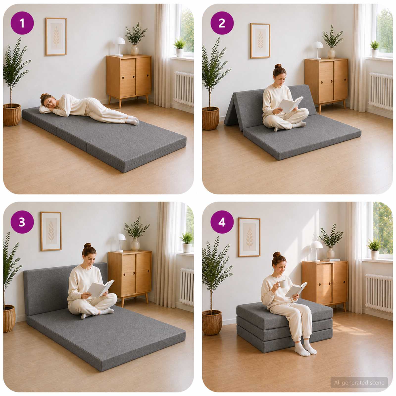 Sofa na razvlačenje 80 x 67 x 45 cm Svjetlosiva