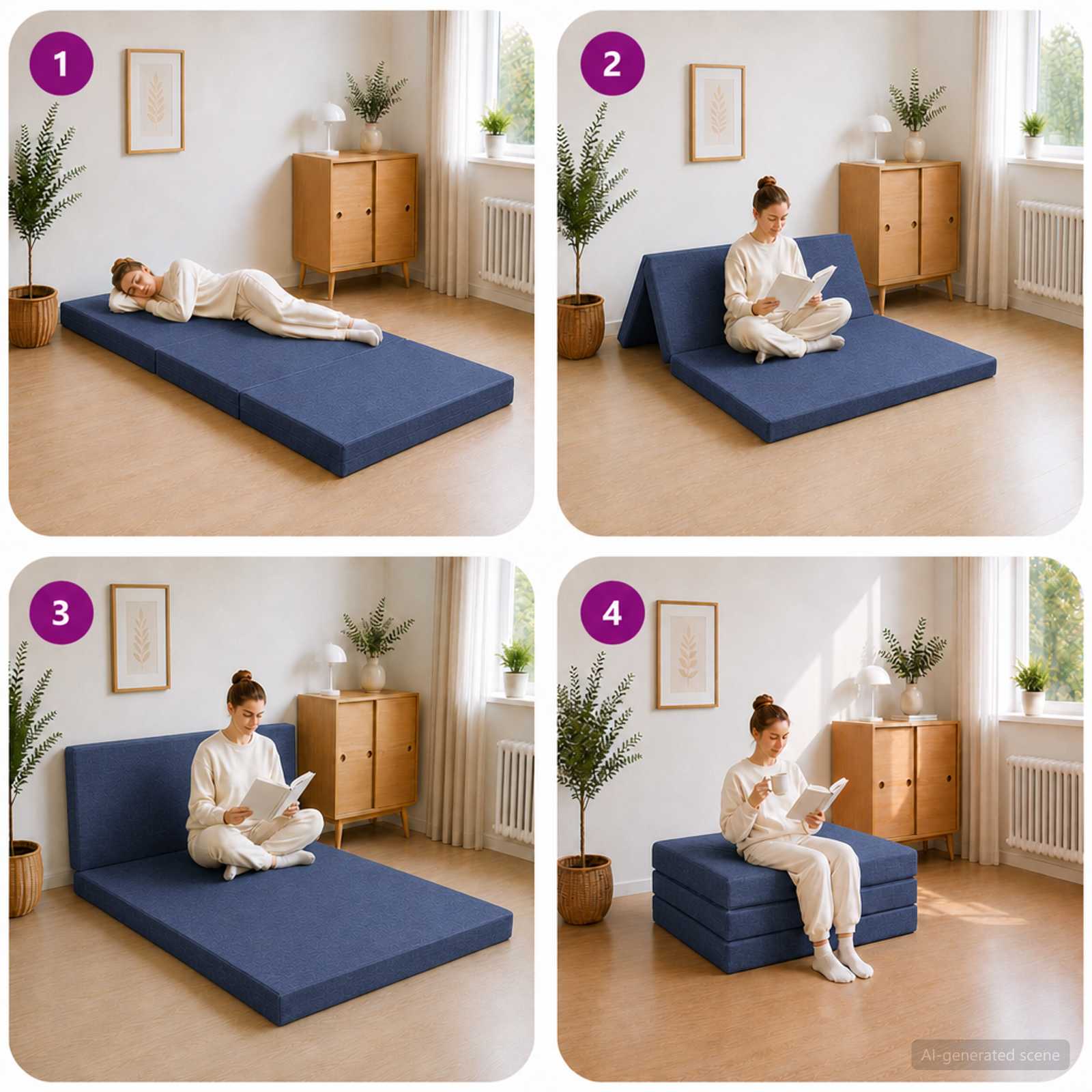 Sofa na razvlačenje 80 x 67 x 45 cm Plava