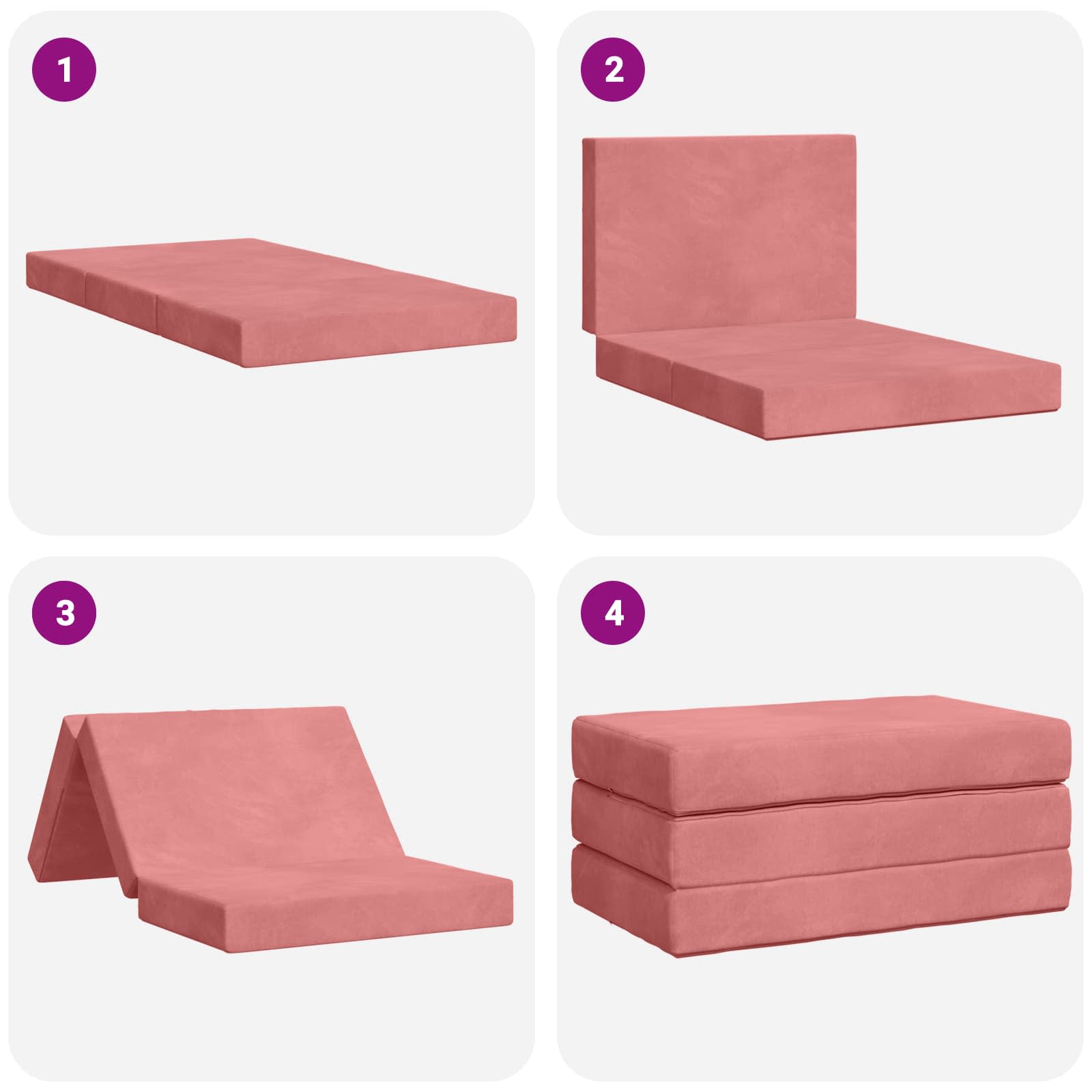 Sofa na razvlačenje 80 x 67 x 45 cm Ružičasta