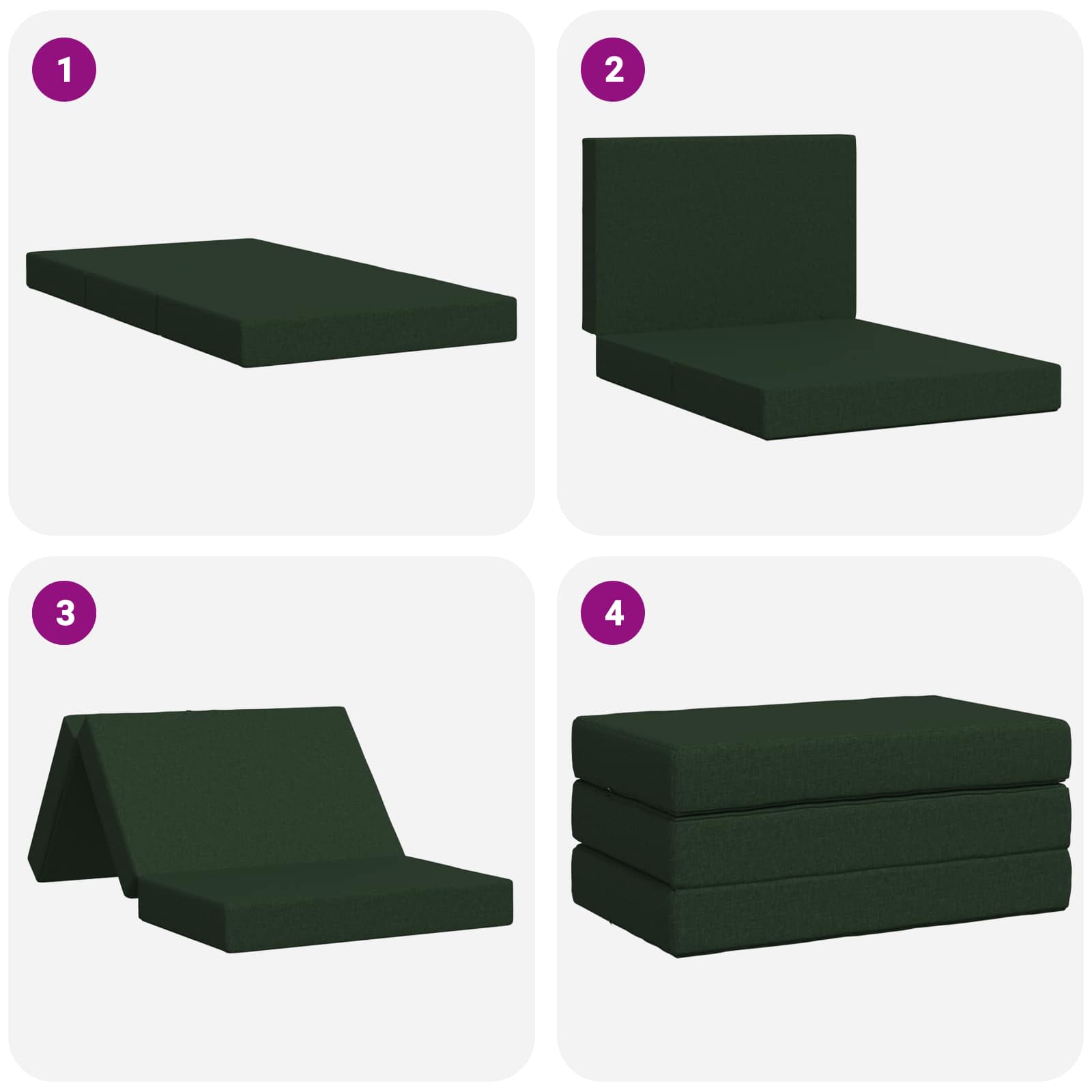 Sofa na razvlačenje 100 x 67 x 45 cm Tamnozelena
