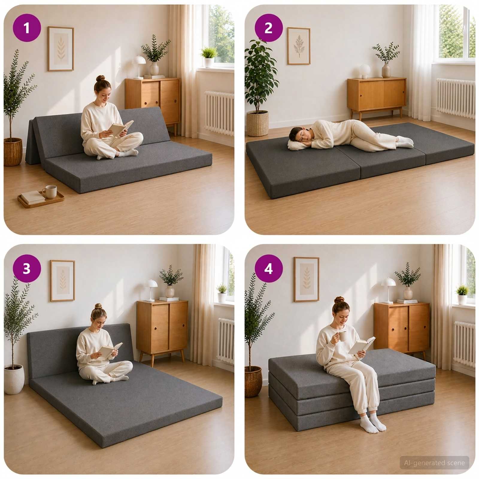 Sofa na razvlačenje 120 x 67 x 45 cm Svjetlosiva