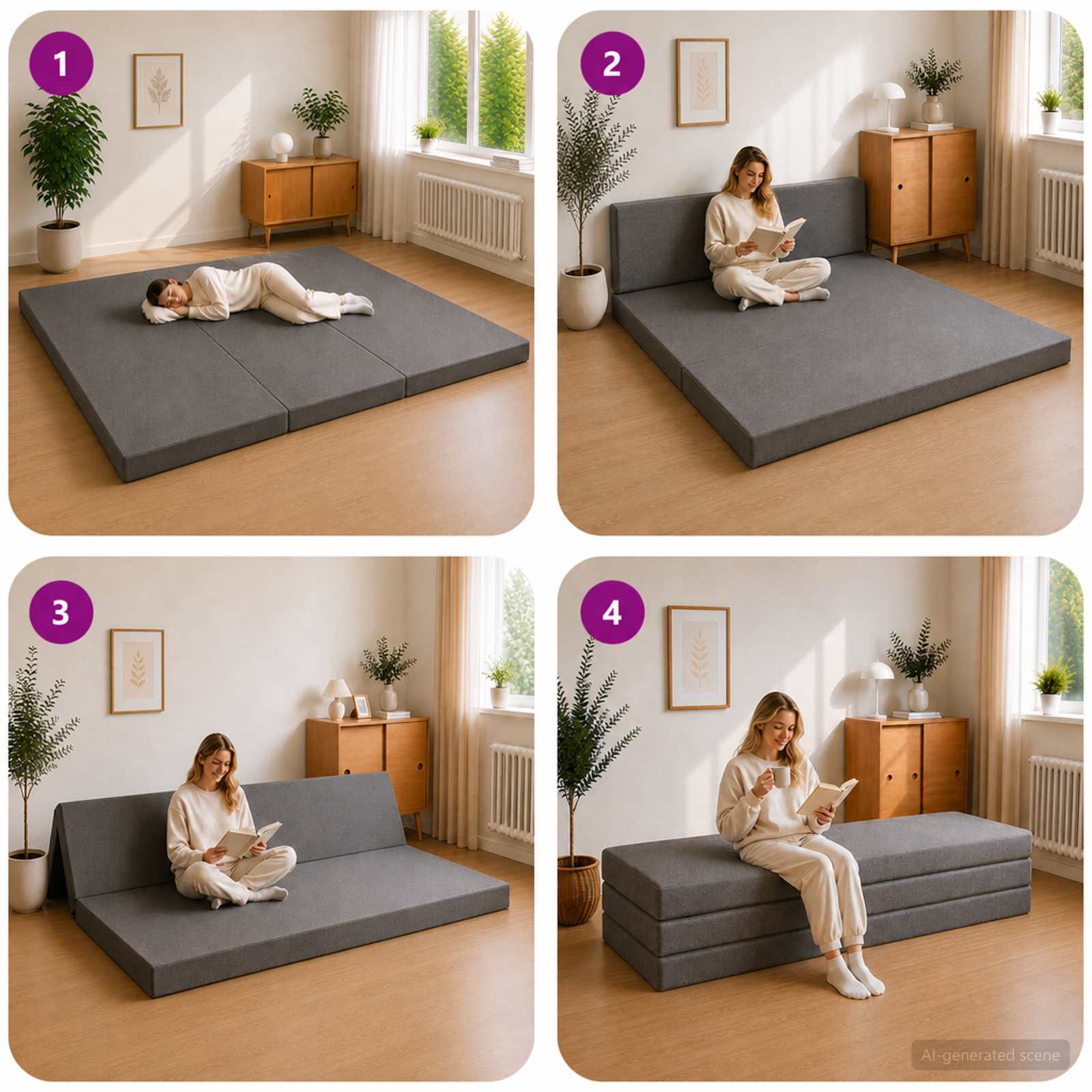 Sofa na razvlačenje 200 x 67 x 45 cm Svjetlosiva