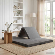 Sofa na razvlačenje 140 x 67 x 15 cm Svjetlosiva