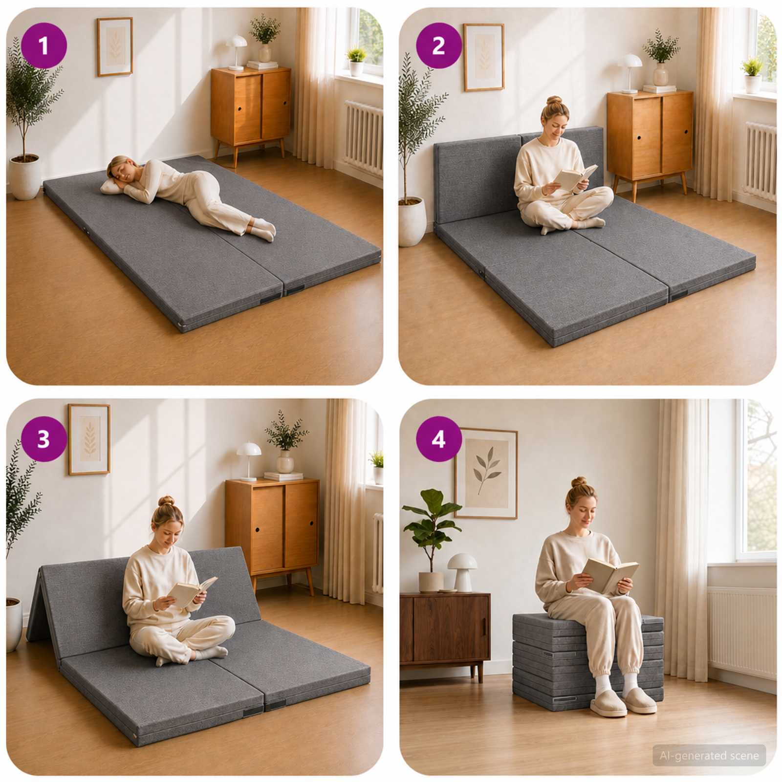 Sofa na razvlačenje 140 x 67 x 45 cm Svjetlosiva
