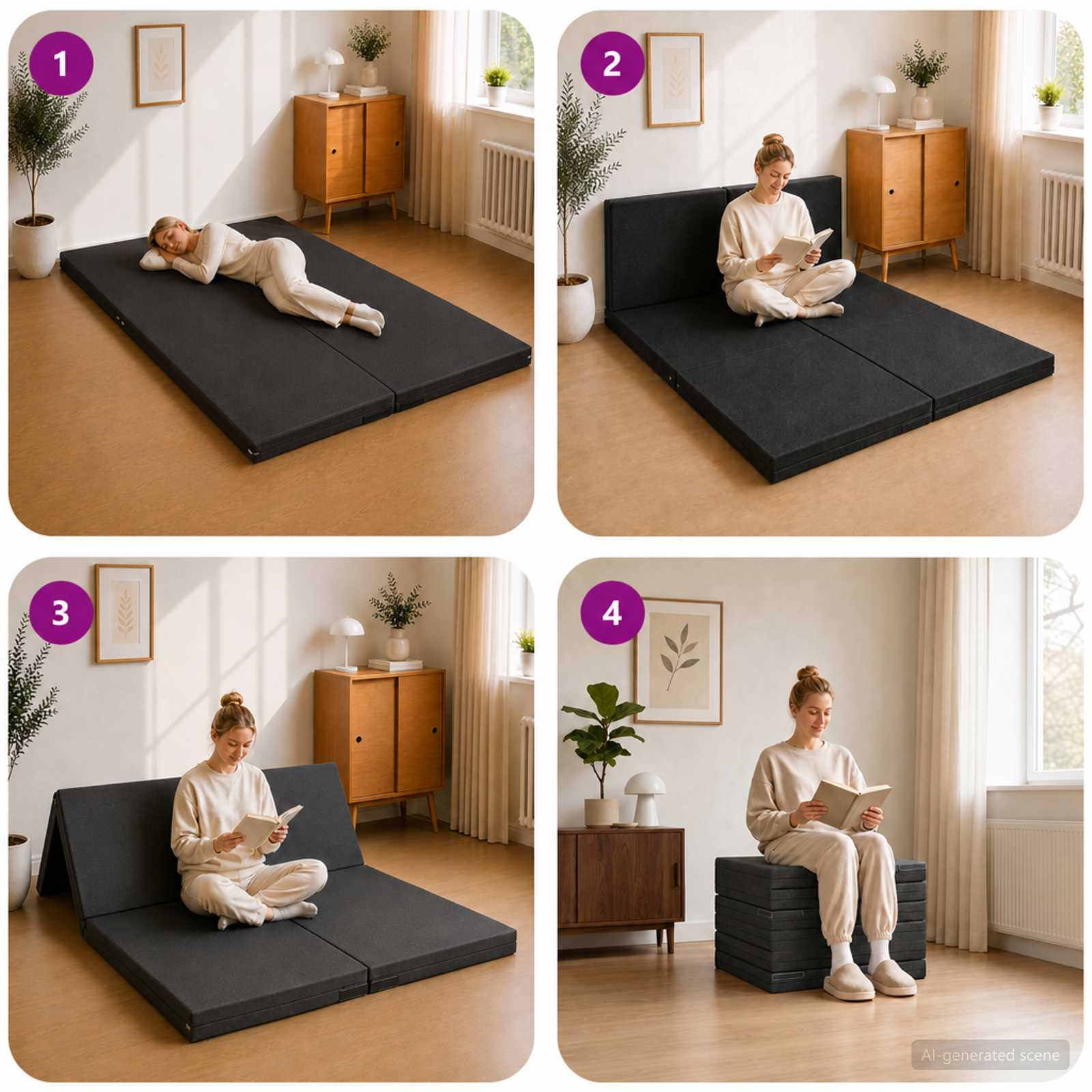 Sofa na razvlačenje 140 x 67 x 45 cm Tamnosiva