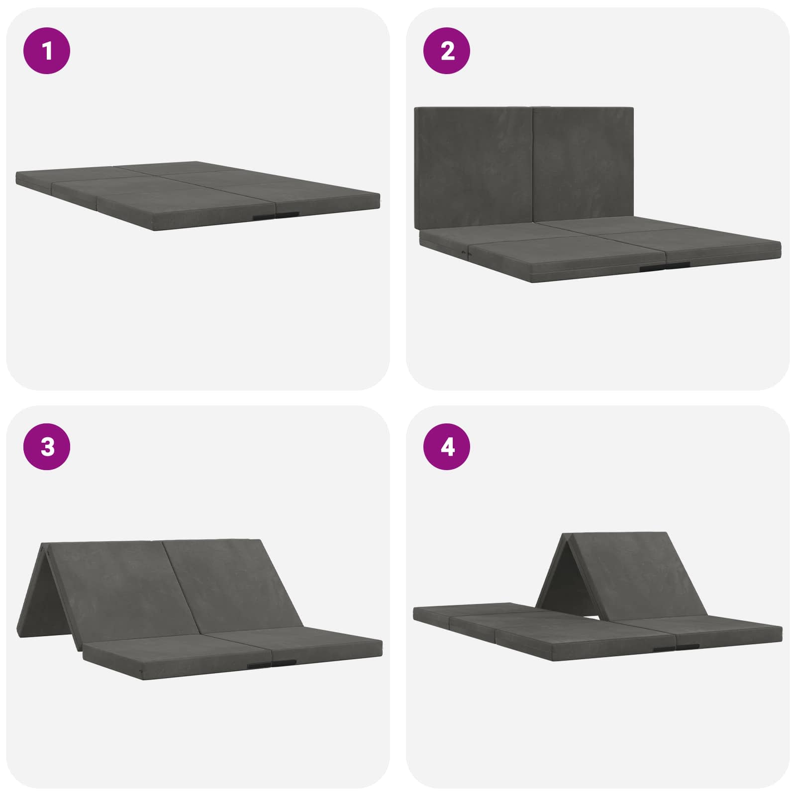 Sofa na razvlačenje 140 x 67 x 45 cm Tamnosiva