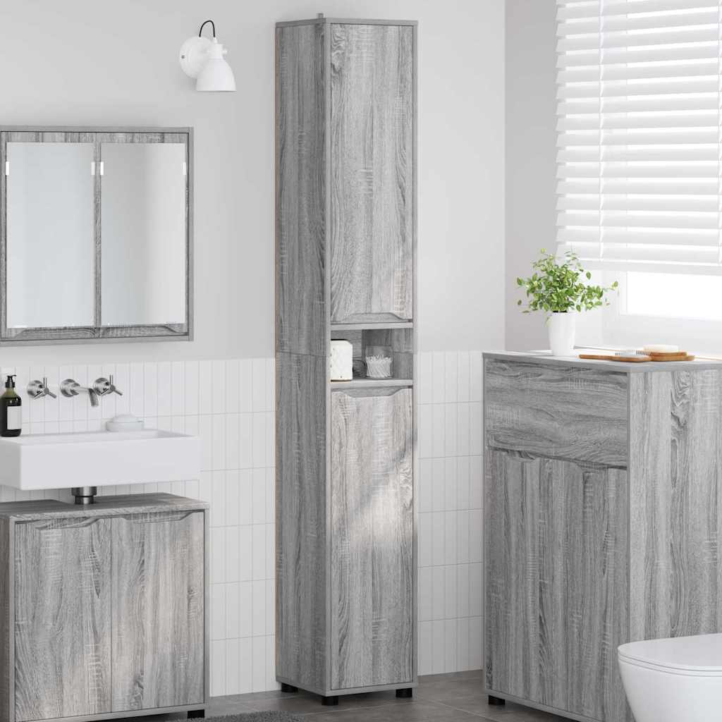 Kupaonski ormar s policom Siva Sonoma 30,5 x 30 x 195 cm