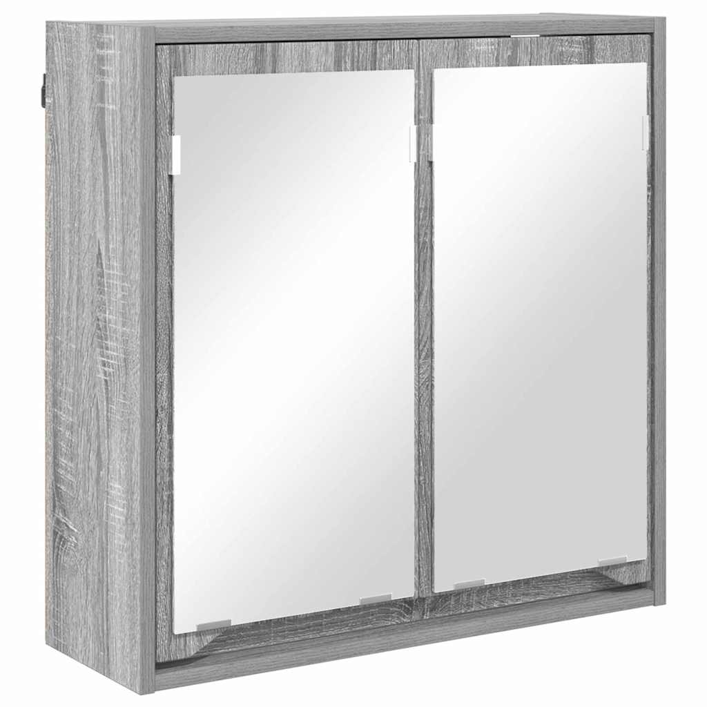 Kupaonski ormar s ogledalom Zidne Siva Sonoma 60 x 20 x 60 cm