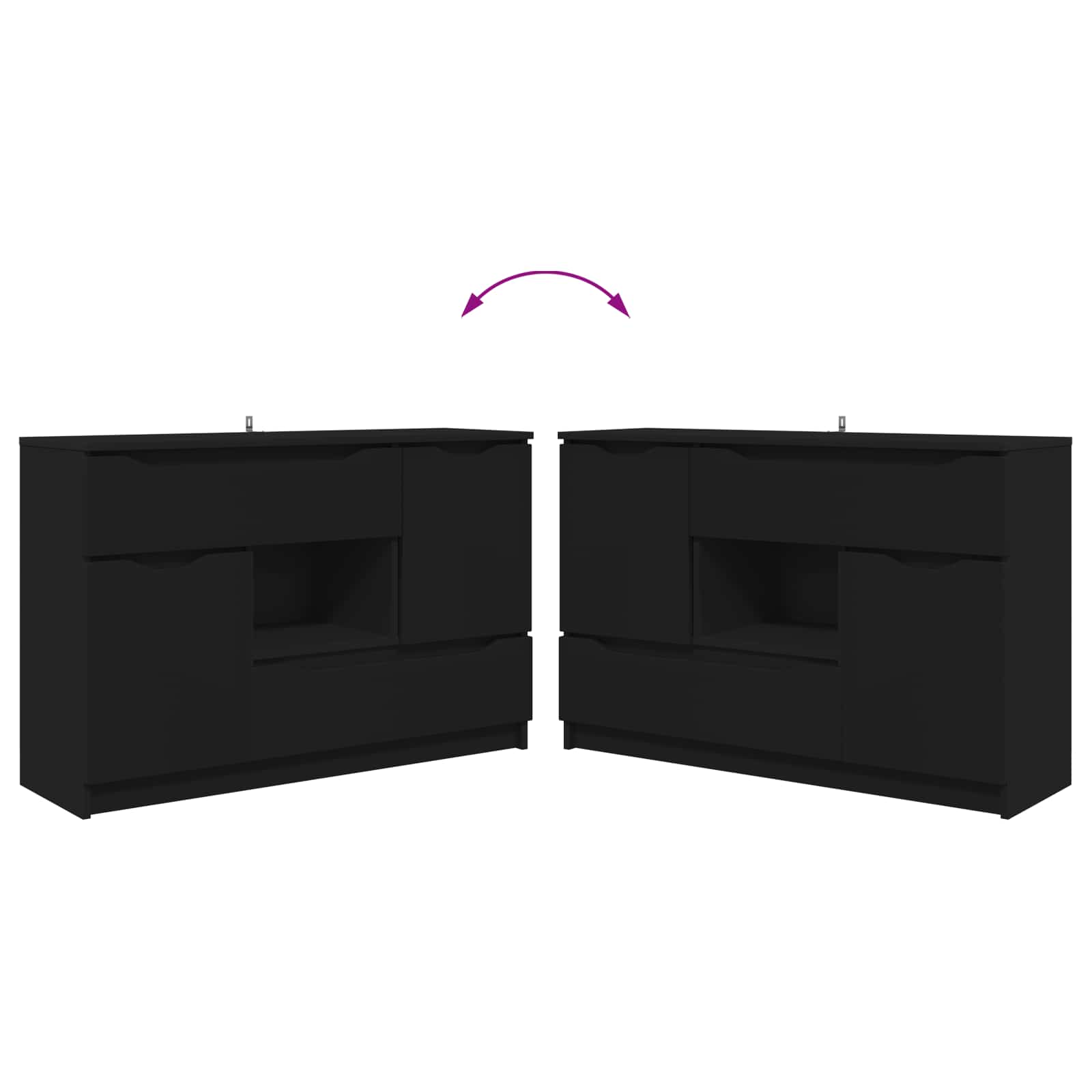 Kreveta Crna 100 x 30 x 65,6 Konstruirano drvo