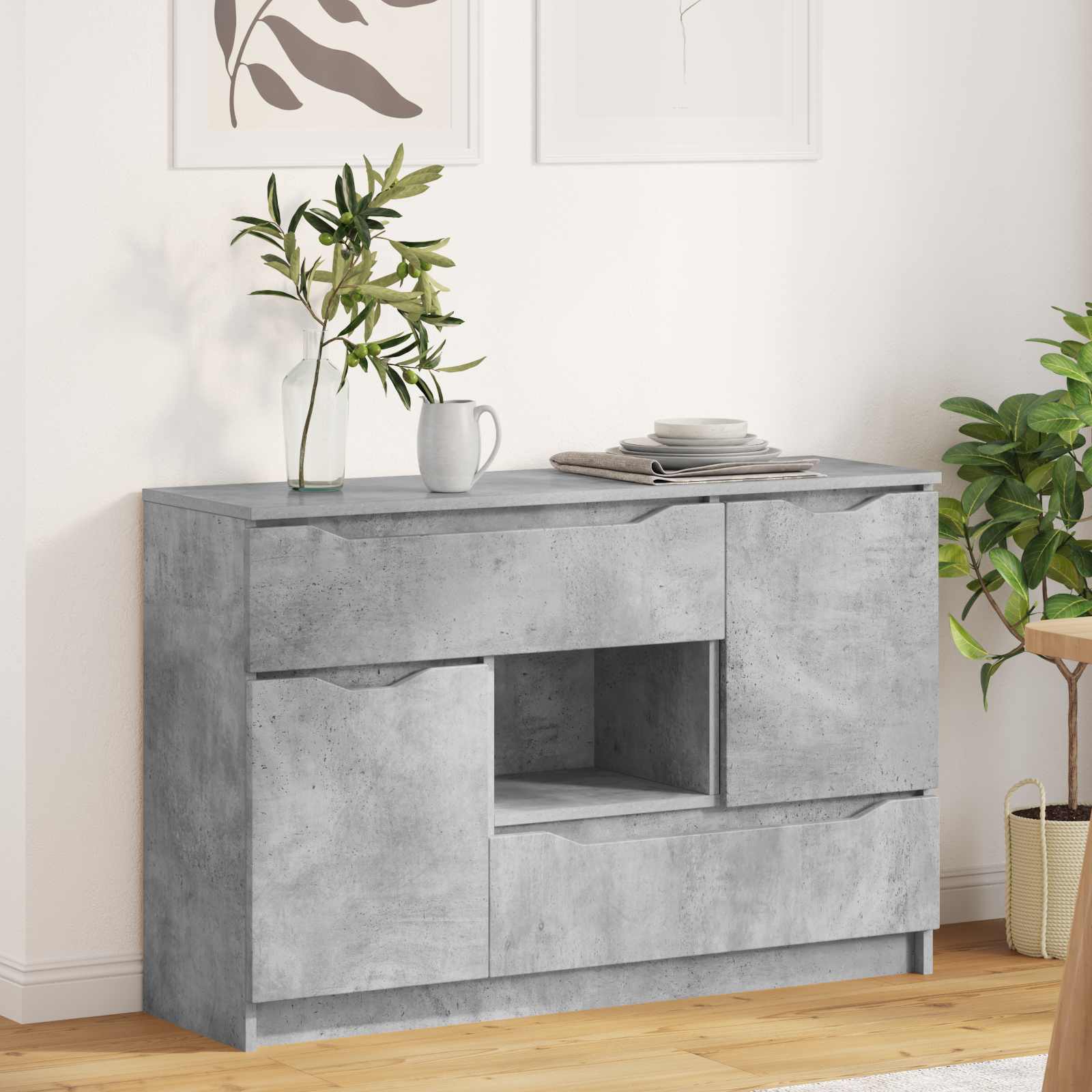 Kreveta Betonski sivi 100 x 30 x 65,6 Konstruirano drvo