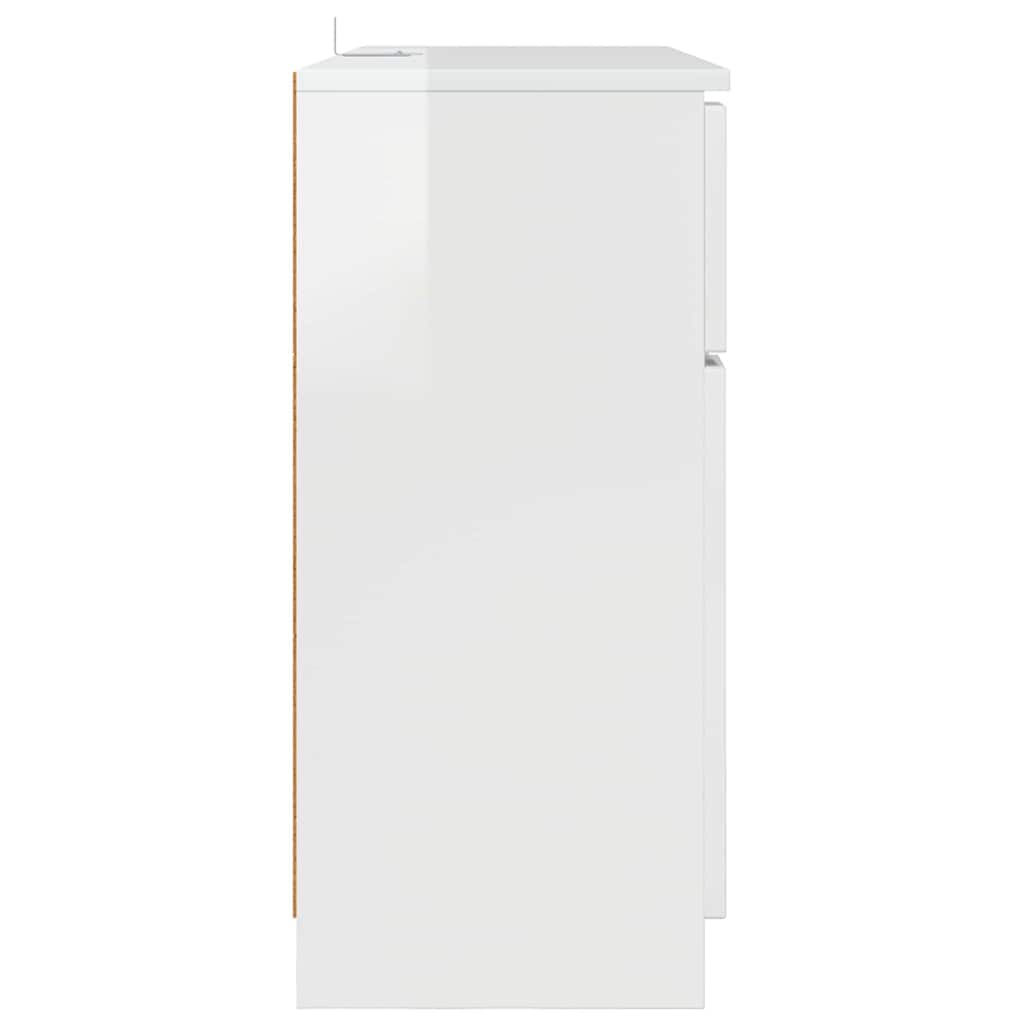 Kreveta Visoki sjaj bijela 100 x 30 x 65,6 Konstruirano drvo