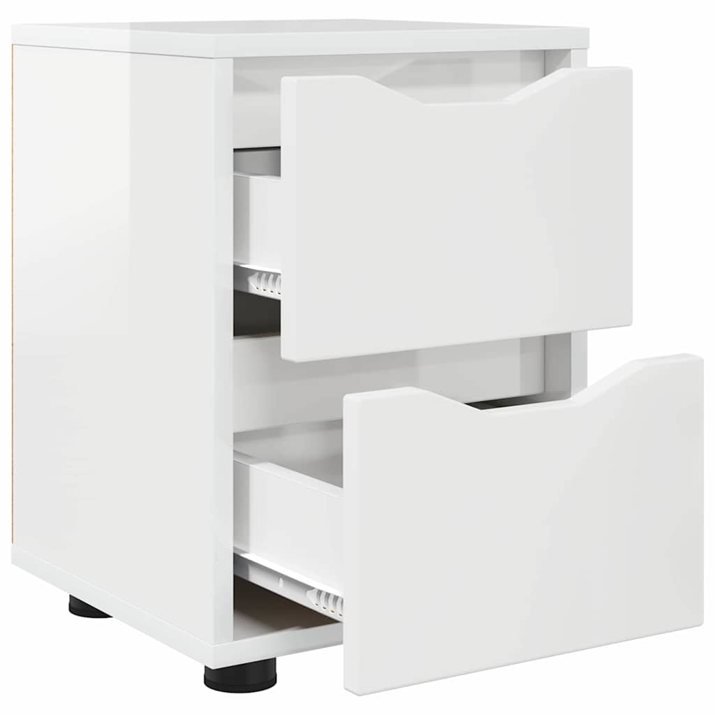 Noćni ormarići 2 pcs Visoki sjaj bijela 30,5 x 30 x 43 cm