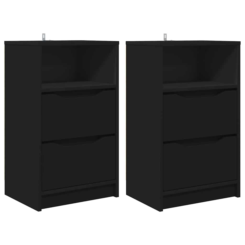 Noćni ormarići 2 pcs Crna 40 x 30 x 467 cm Konstruirano drvo