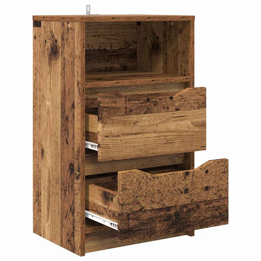 Noćni ormarići s ladicama 2 pcs Staro drvo 40 x 30 x 467 cm