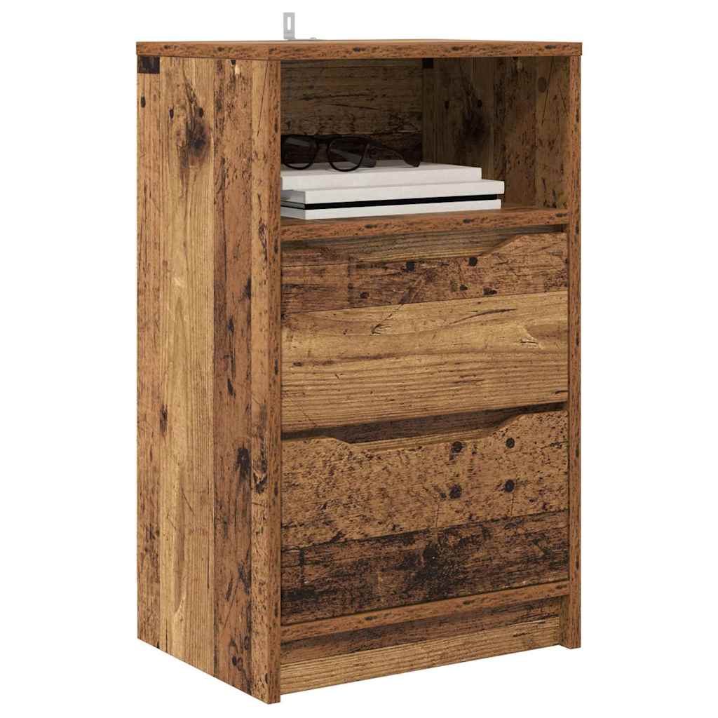 Noćni ormarići s ladicama 2 pcs Staro drvo 40 x 30 x 467 cm