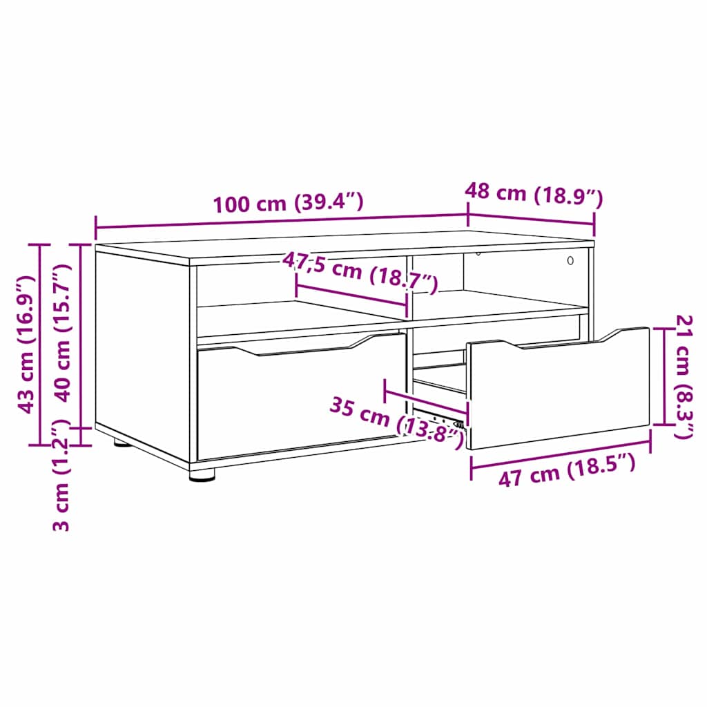 TV ormar Betonski sivi 100 x 48 x 43 cm Konstruirano drvo