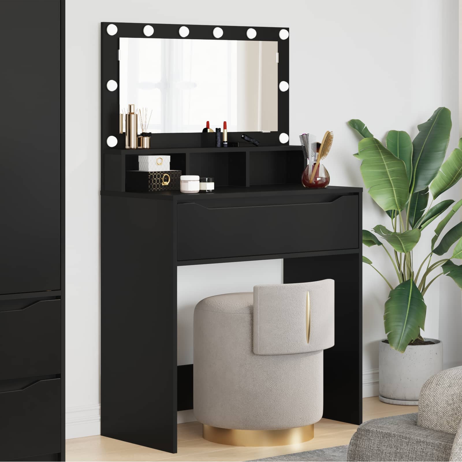 Stolovi za presvlačenje u spavaćoj sobi Crna 80 x 39,6 x 135 cm