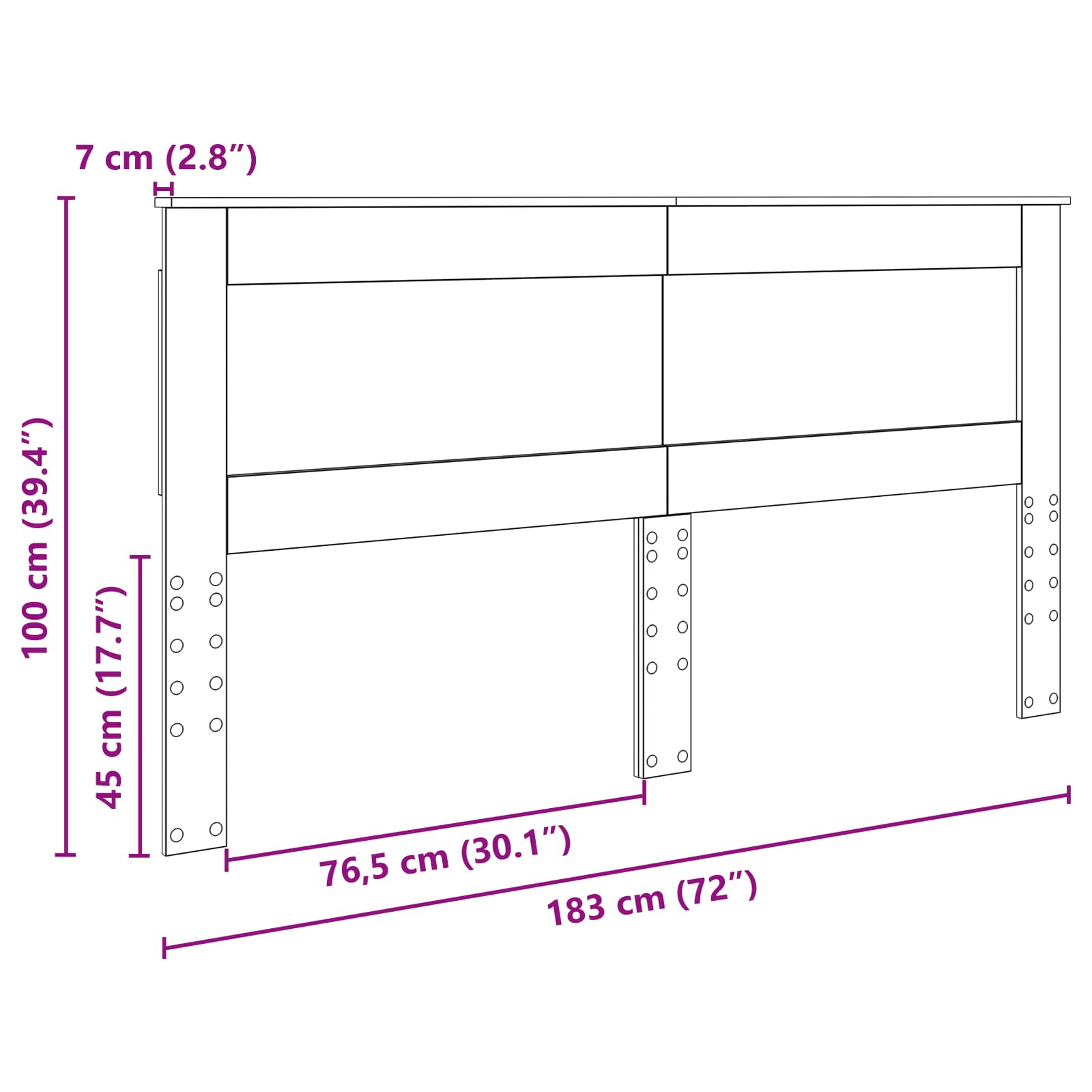 Uzglavlje s uzglavljem Betonski sivi 180 cm Konstruirano drvo