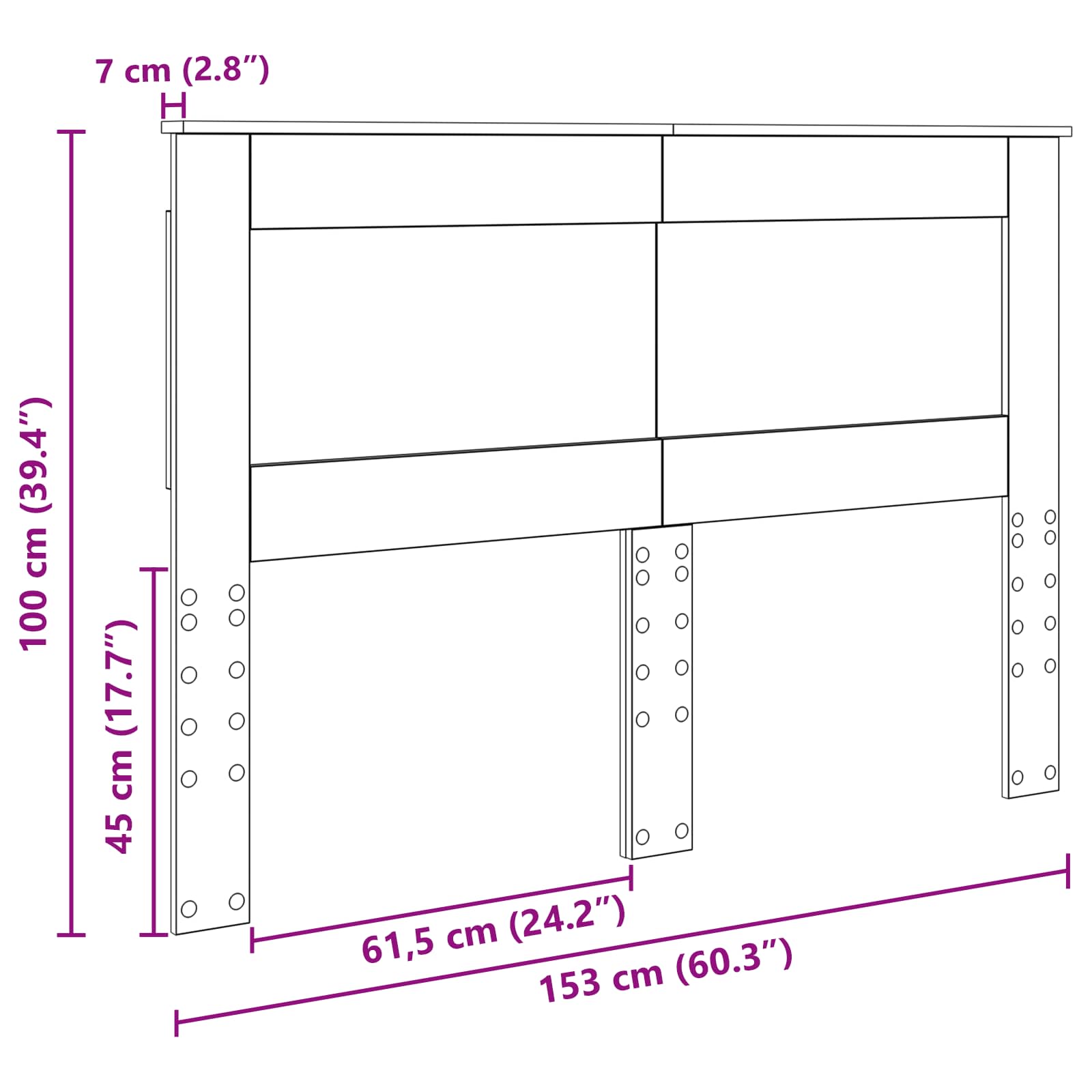 Uzglavlje s uzglavljem Betonski sivi 150 cm Konstruirano drvo