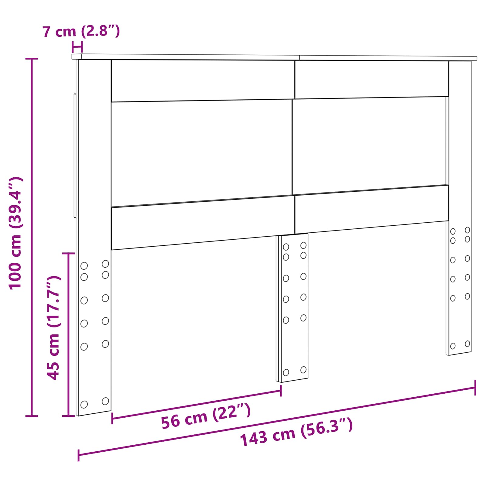 Uzglavlje s uzglavljem Crni hrast 140 cm Konstruirano drvo